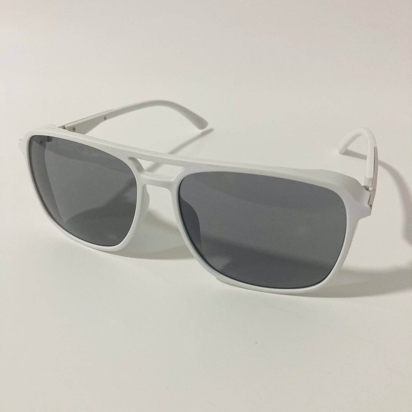 mens and womens white and black aviator sunglasses