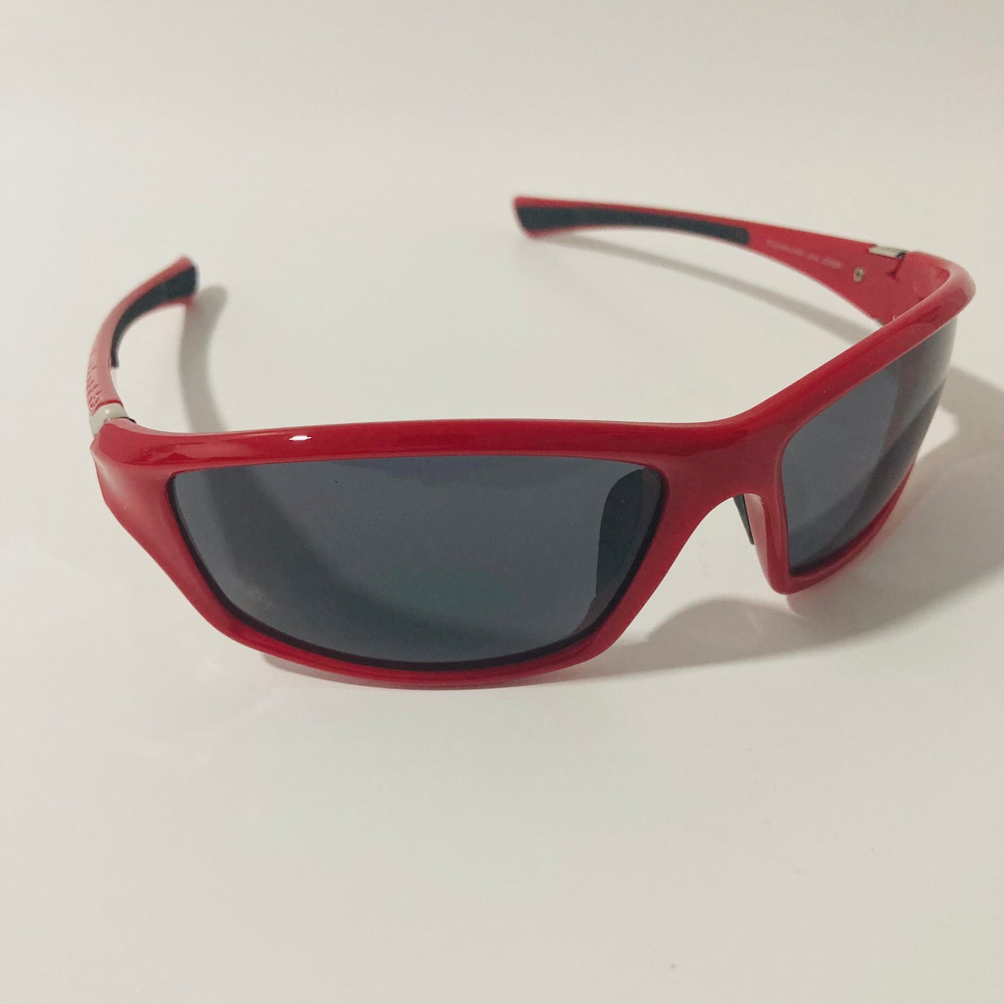 mens and womens red and black wrap around sunglasses