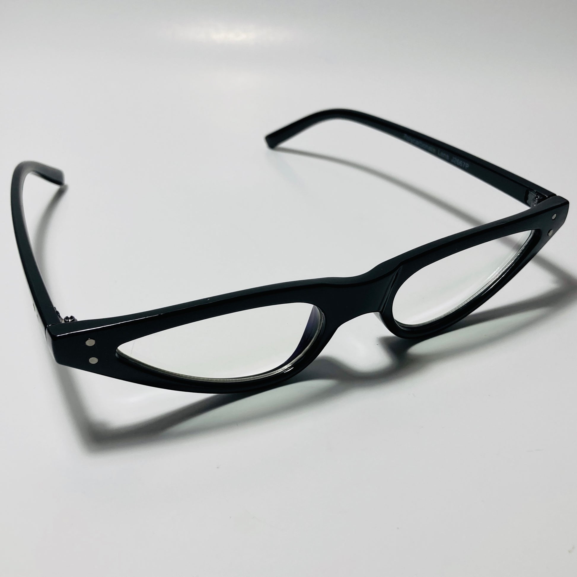 womens black and clear skinny cat eye sunglasses