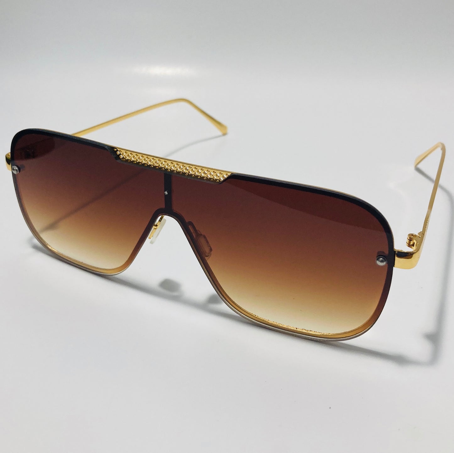 mens and womens gold and brown aviator sunglasses