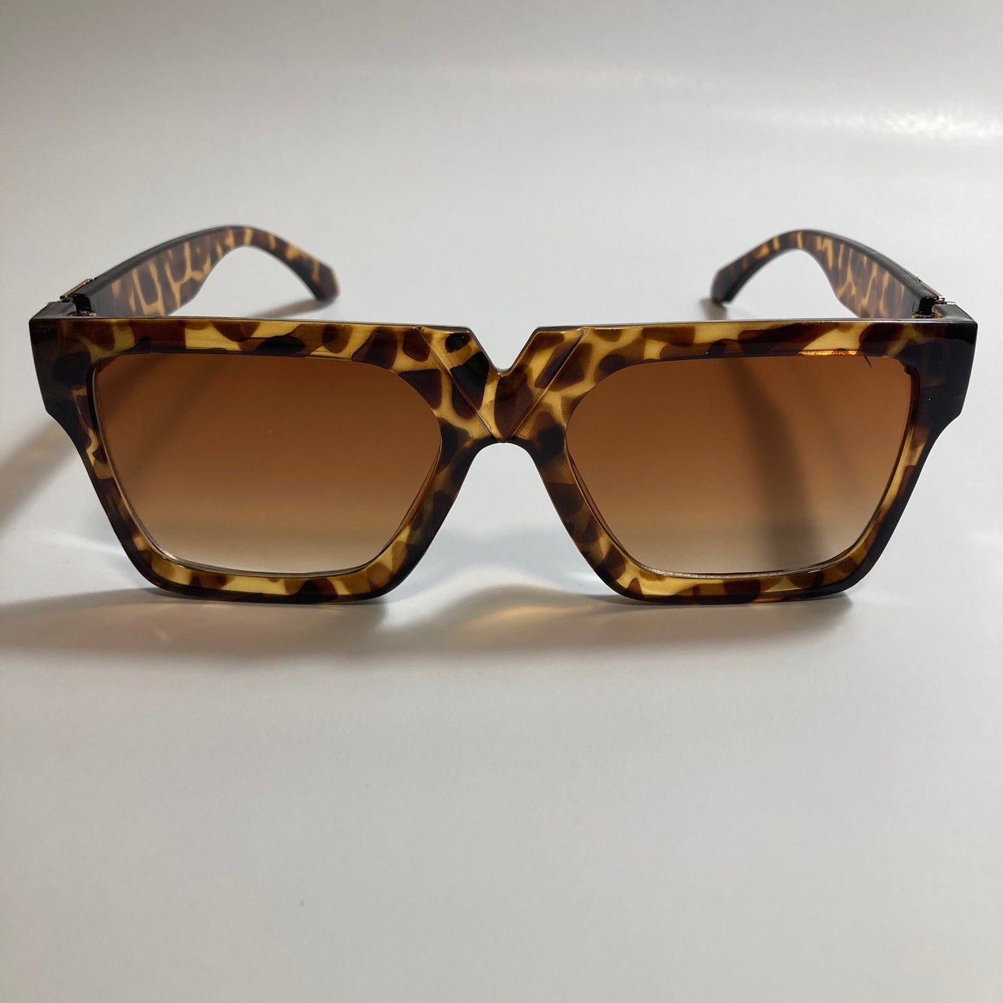mens and womens brown square sunglasses