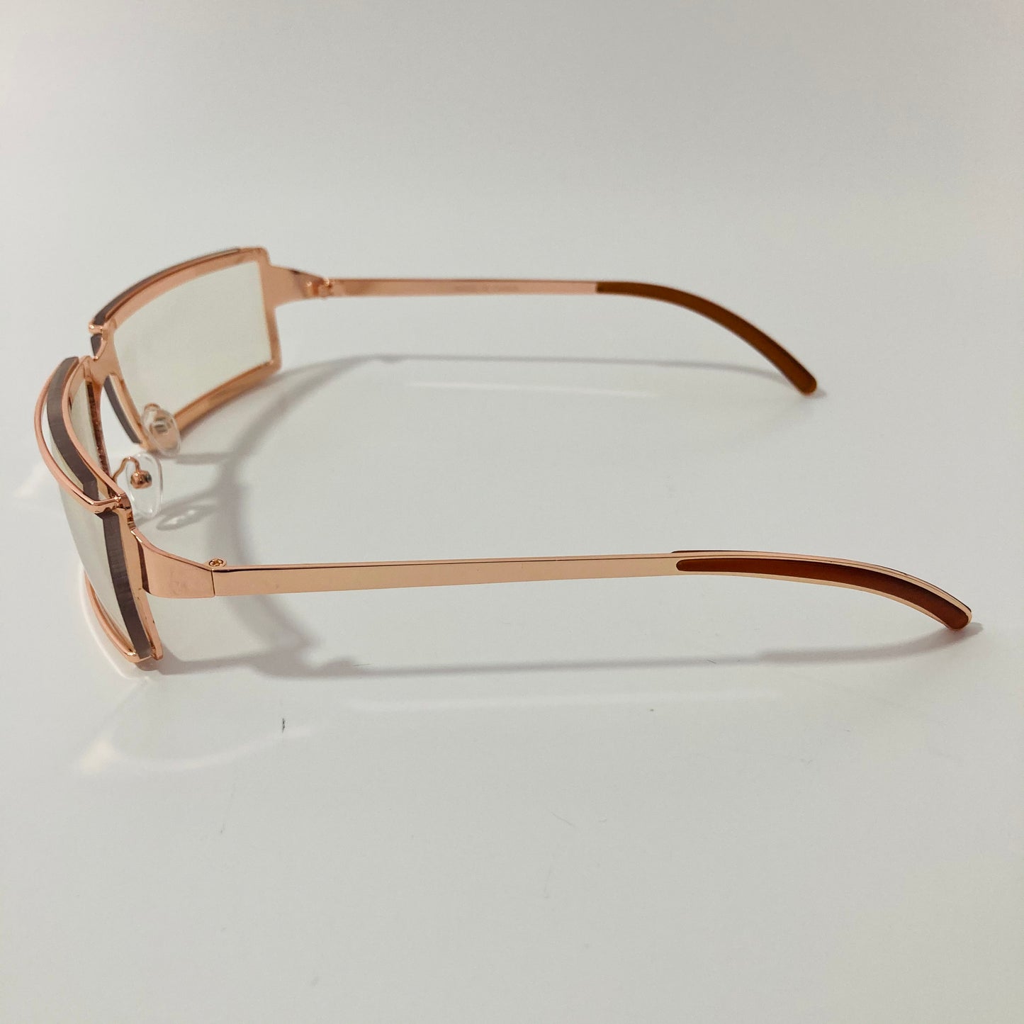 mens and womens gold wrap sunglasses with clear lenses