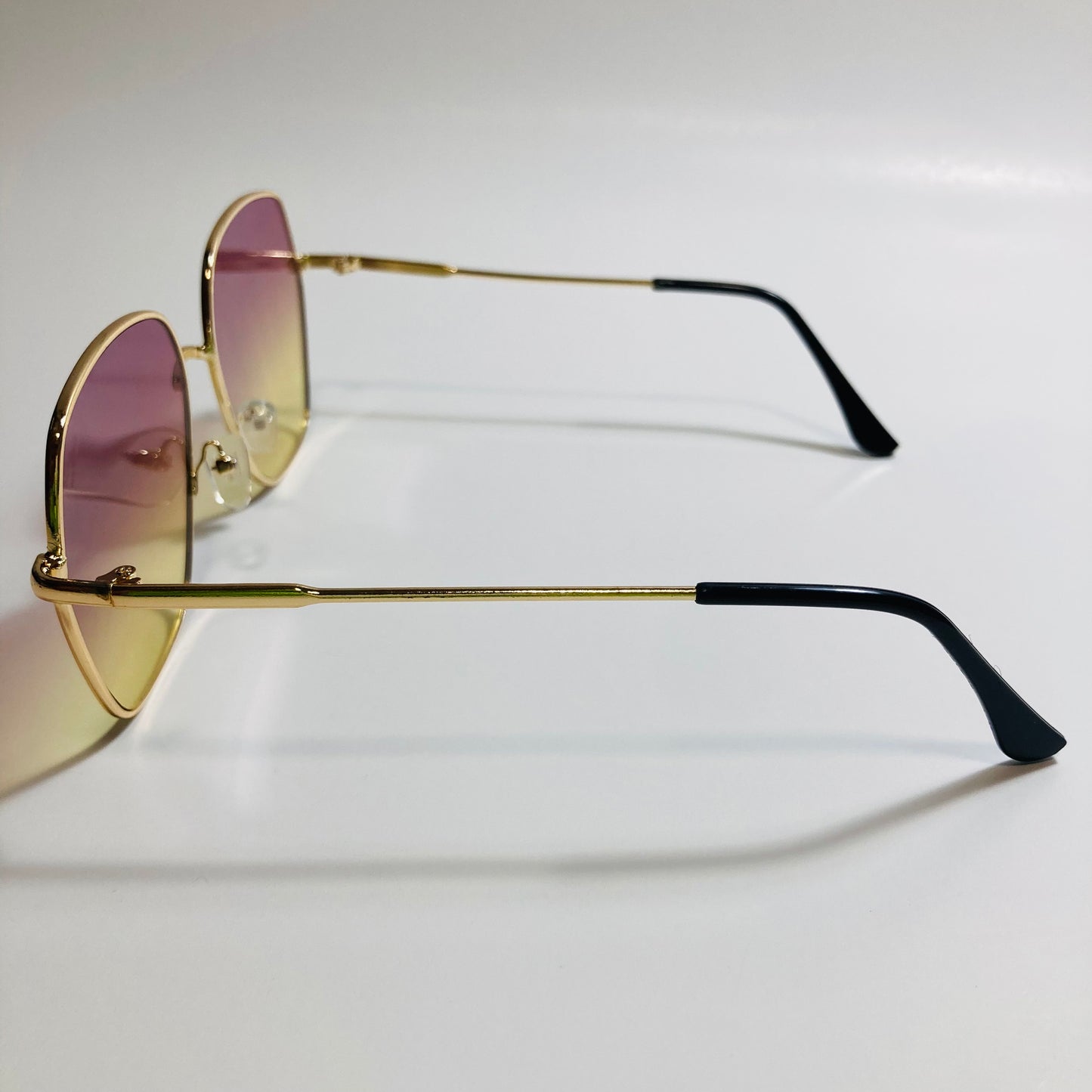 womens purple and yellow oversize sunglasses