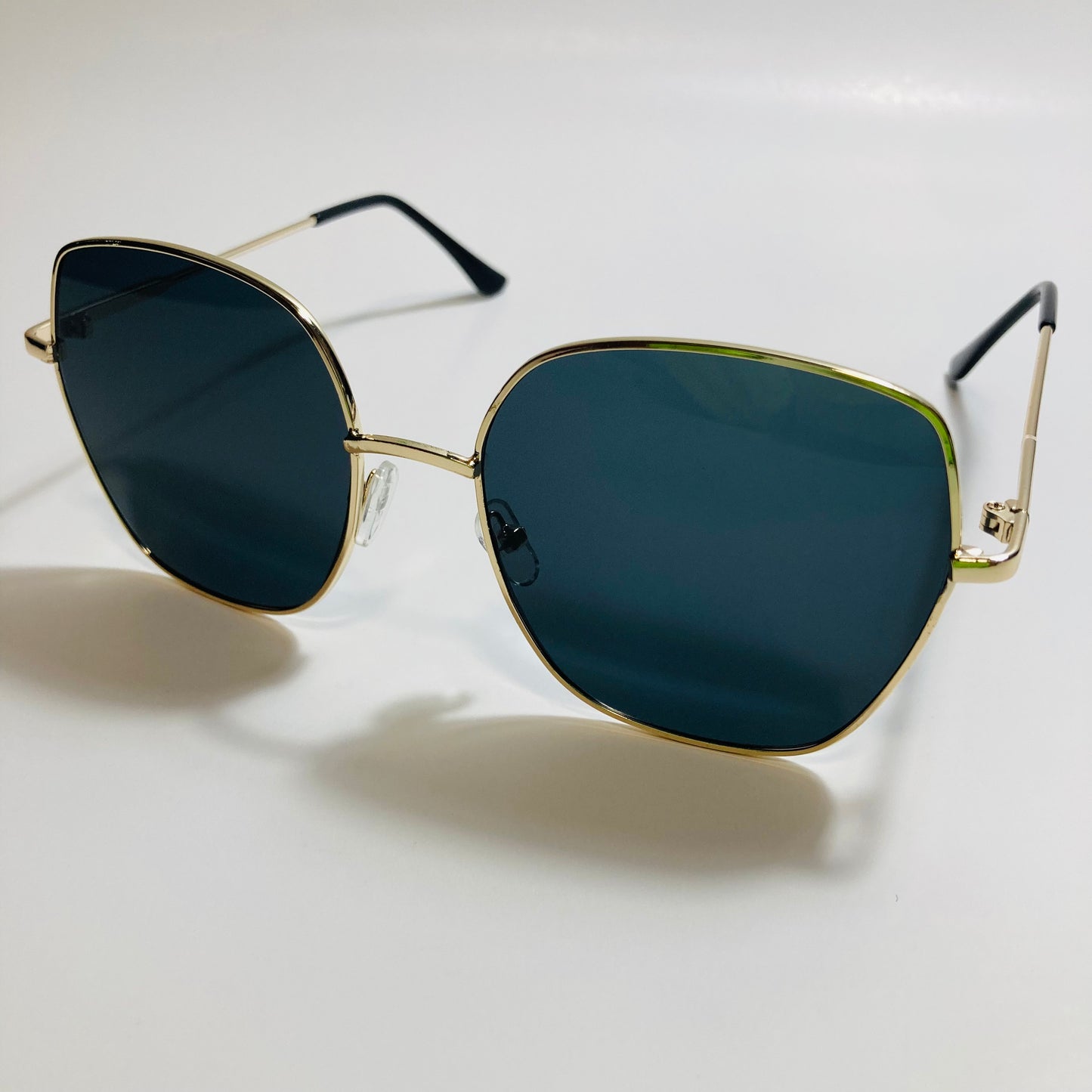 womens gold and black oversize sunglasses