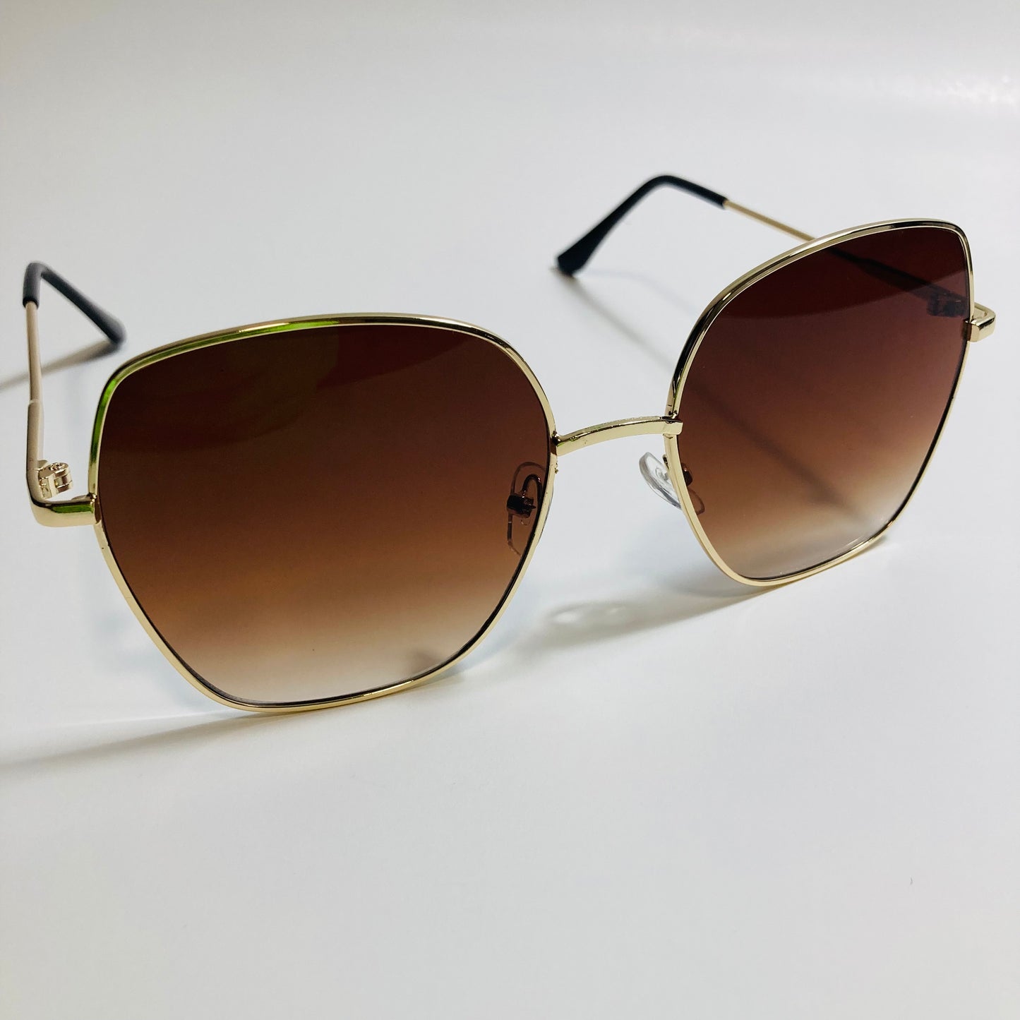 womens gold and brown oversize sunglasses
