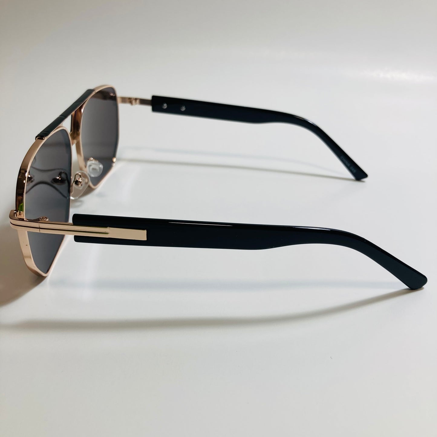 mens blue black and gold mirrored aviator sunglasses