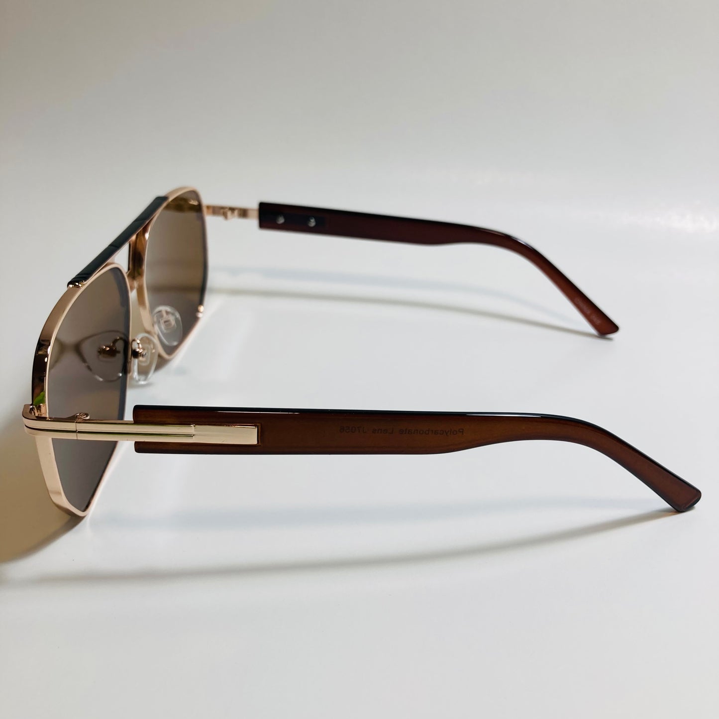 mens brown black and gold aviator sunglasses