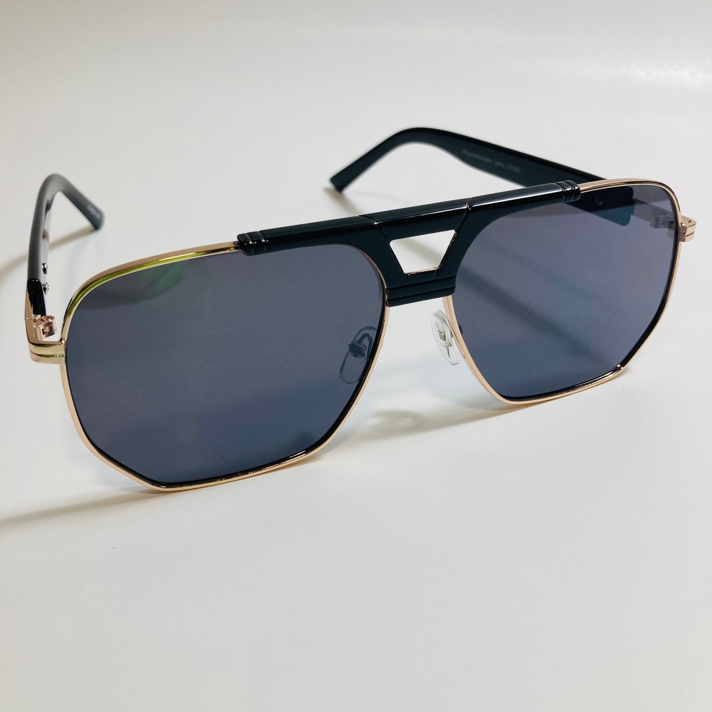 mens black and gold aviator sunglasses