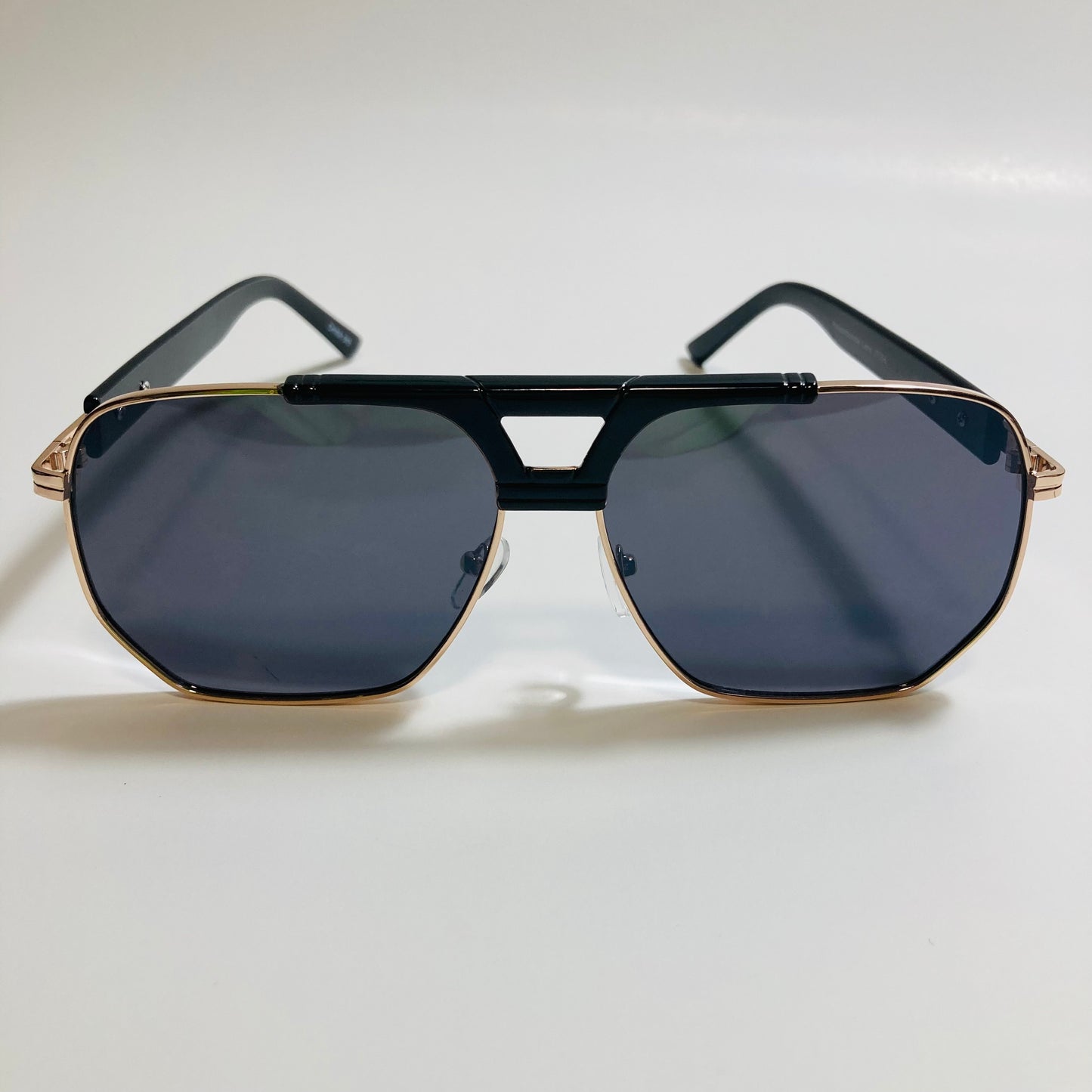 mens black and gold aviator sunglasses