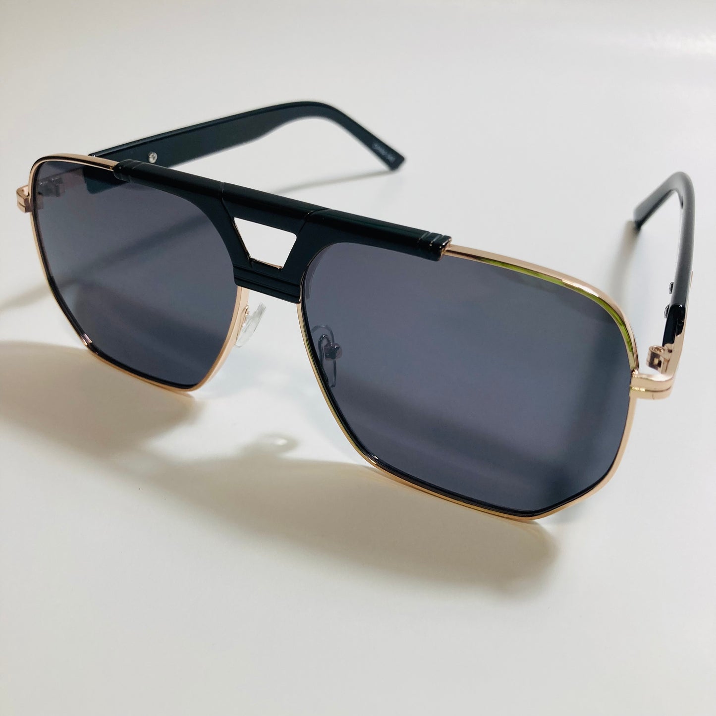 mens black and gold aviator sunglasses