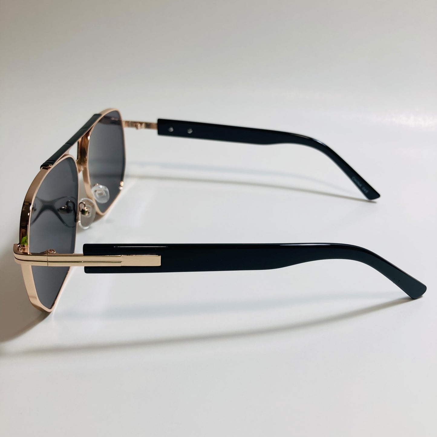 mens black and gold aviator sunglasses
