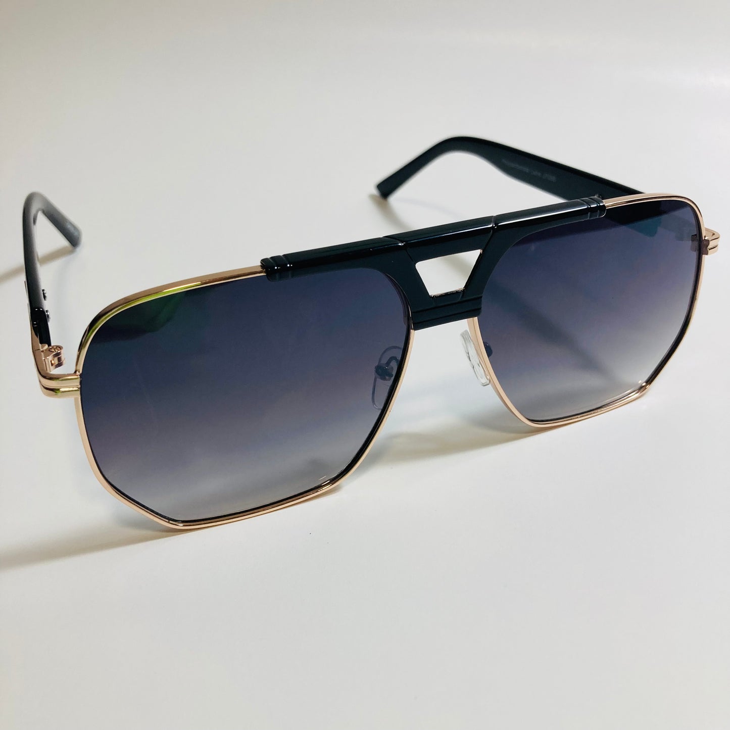 mens black and gold aviator sunglasses
