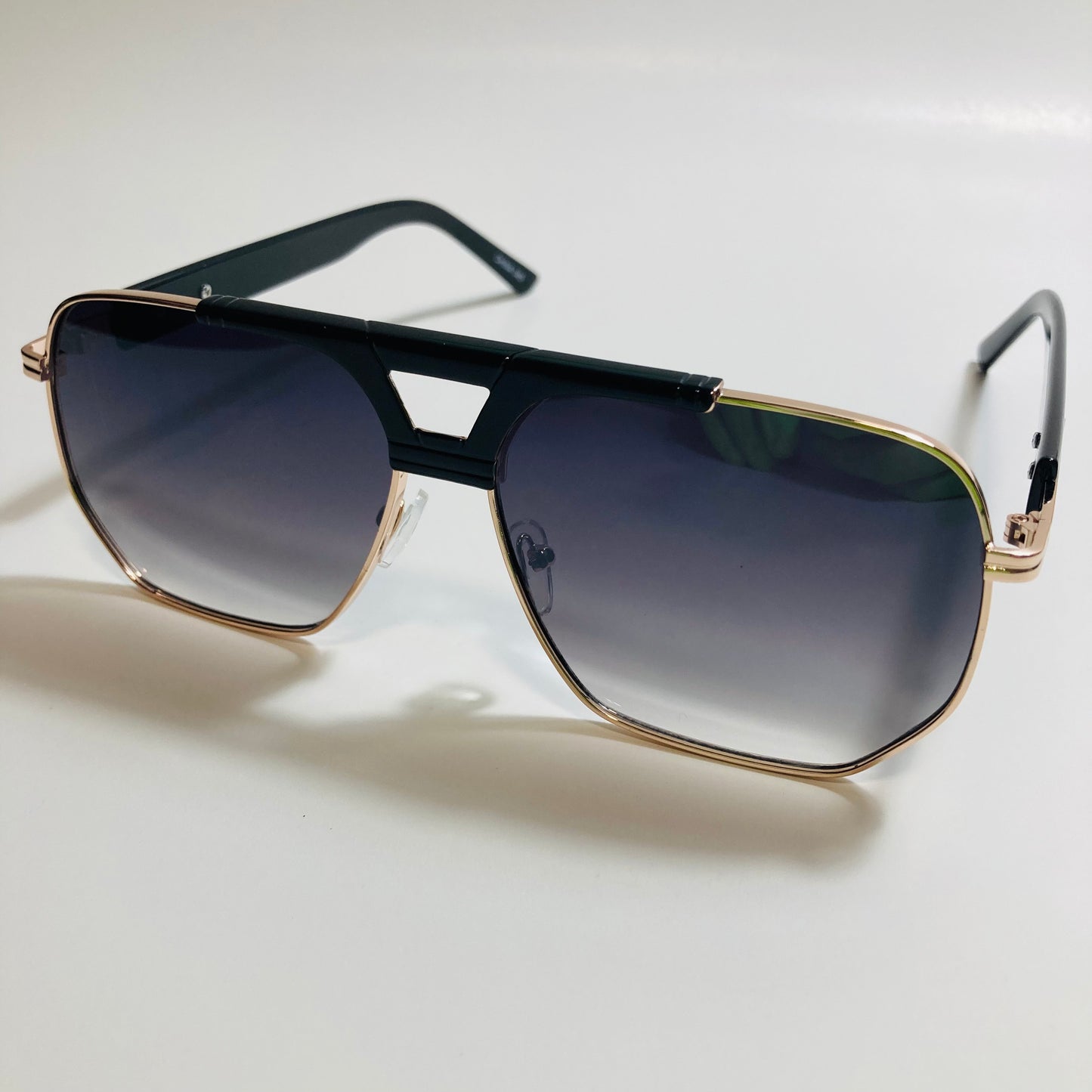 mens black and gold aviator sunglasses