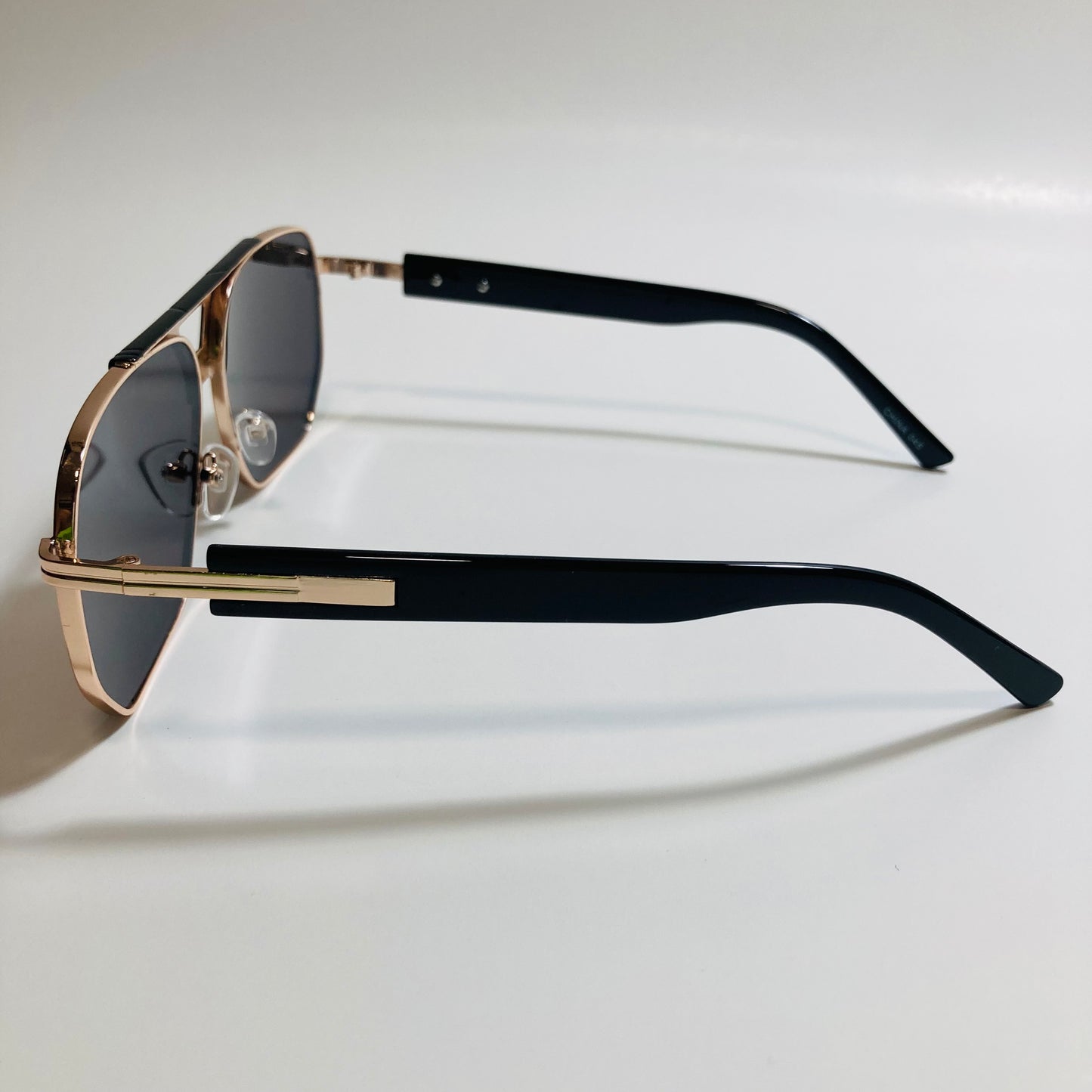 mens silver black and gold mirrored aviator sunglasses