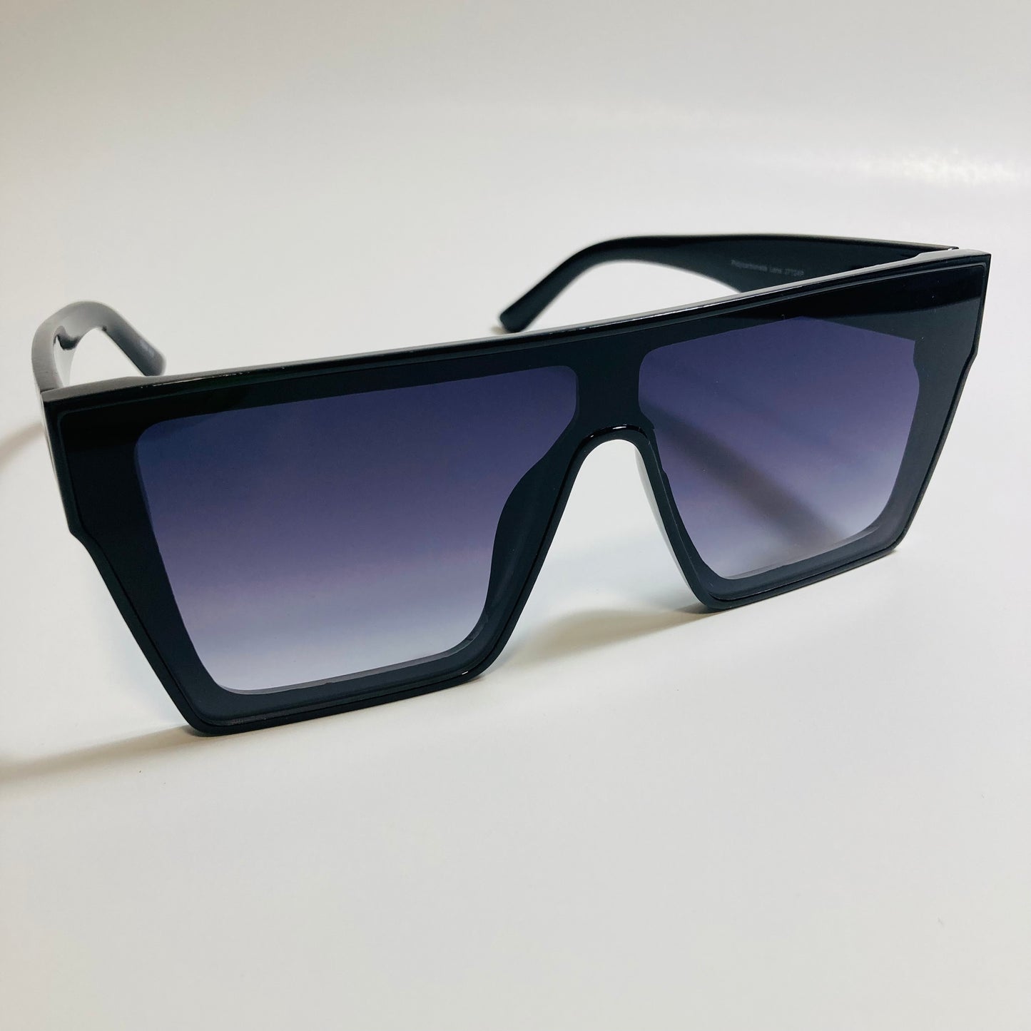 mens and womens black square shield sunglasses