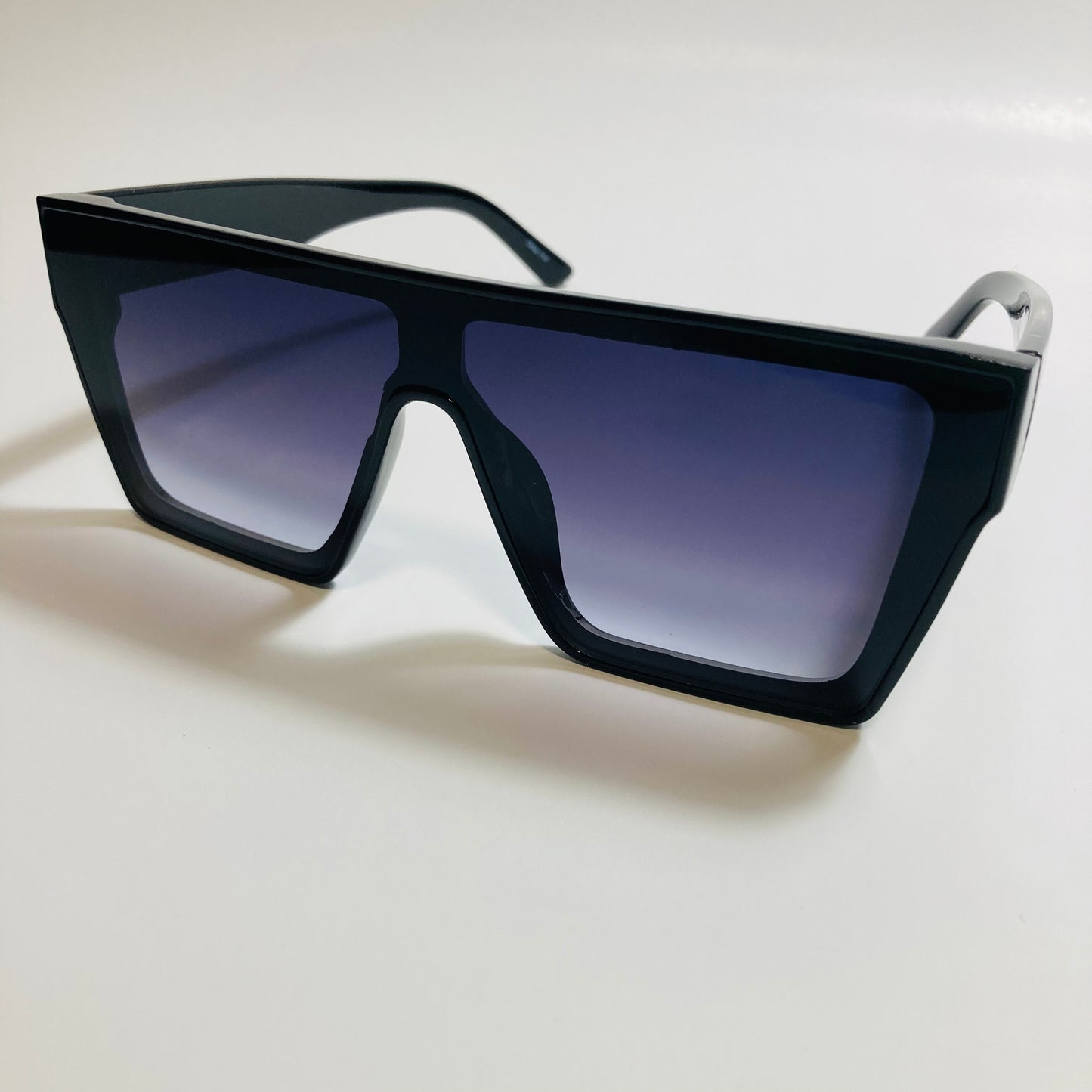 mens and womens black square shield sunglasses