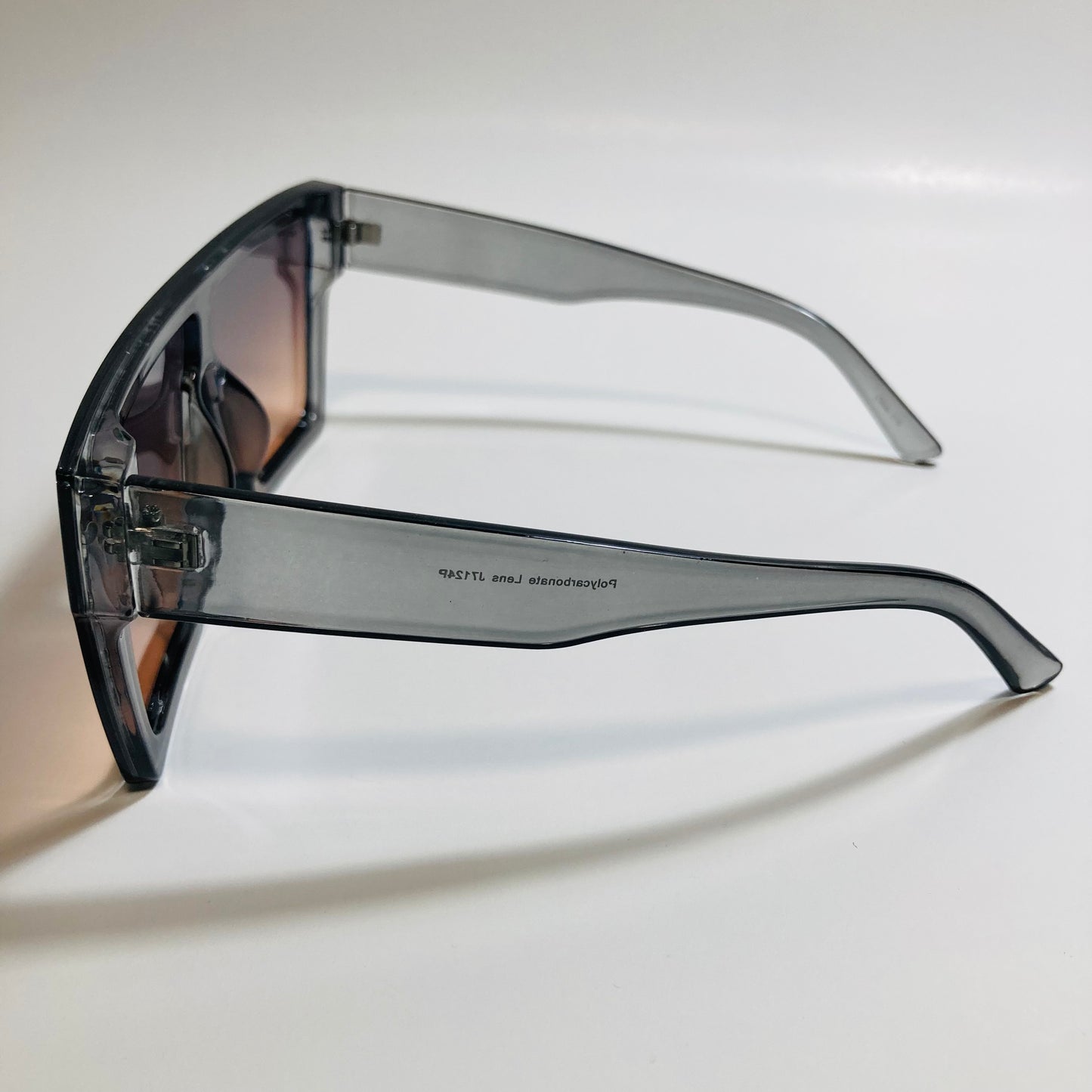 mens and womens gray and tan square shield sunglasses