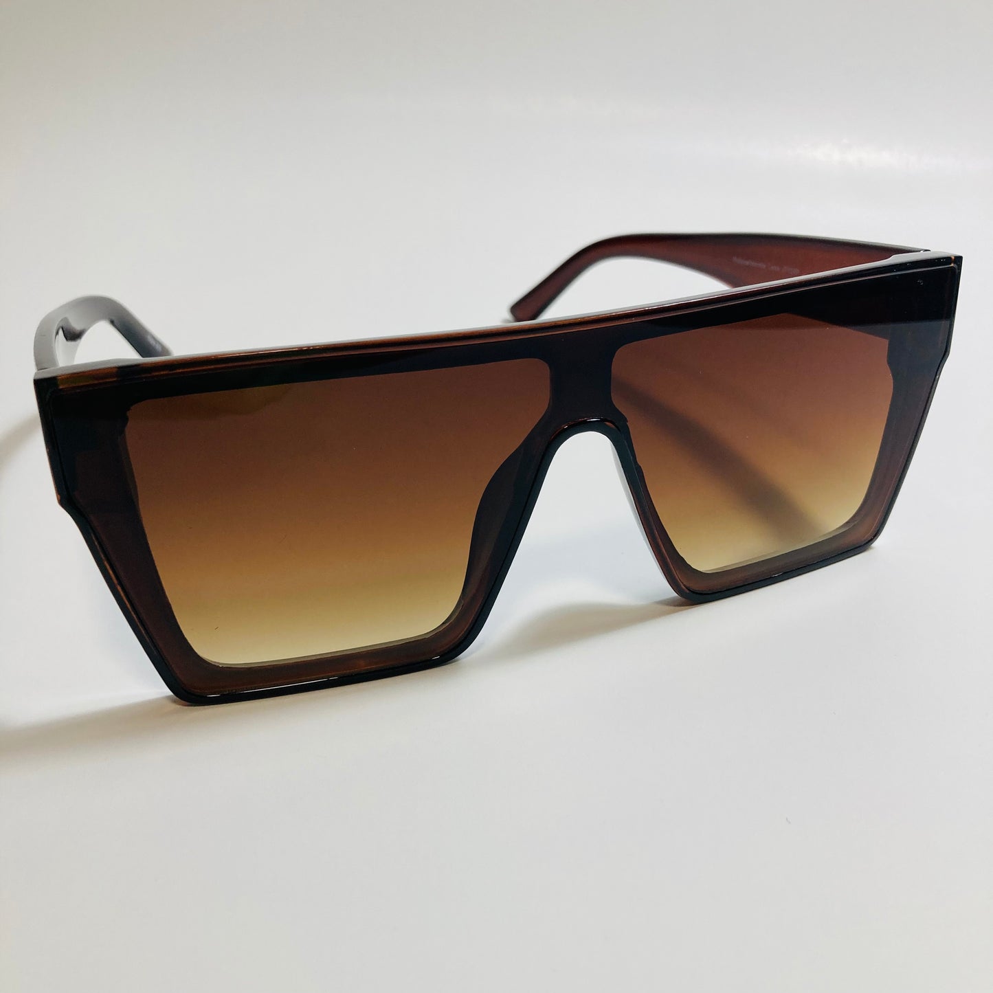 mens and womens brown square shield sunglasses