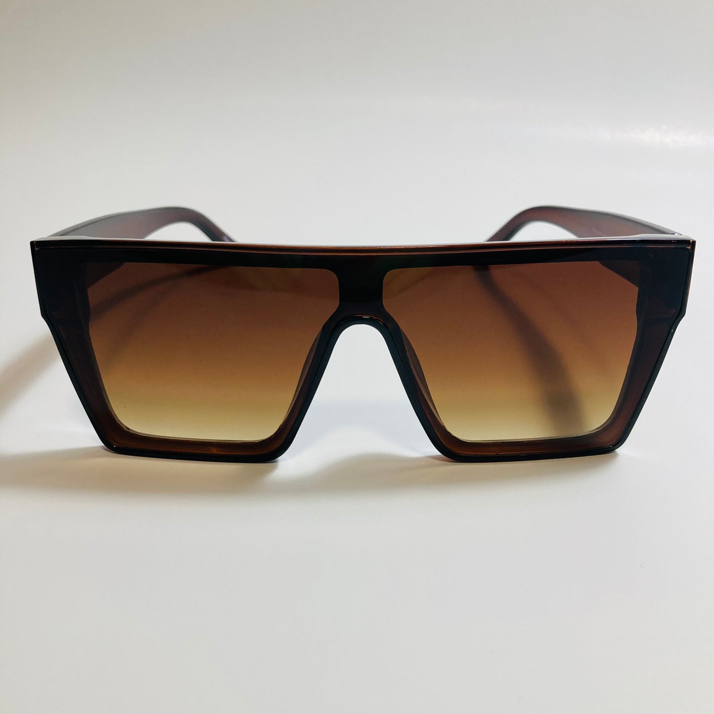 mens and womens brown square shield sunglasses