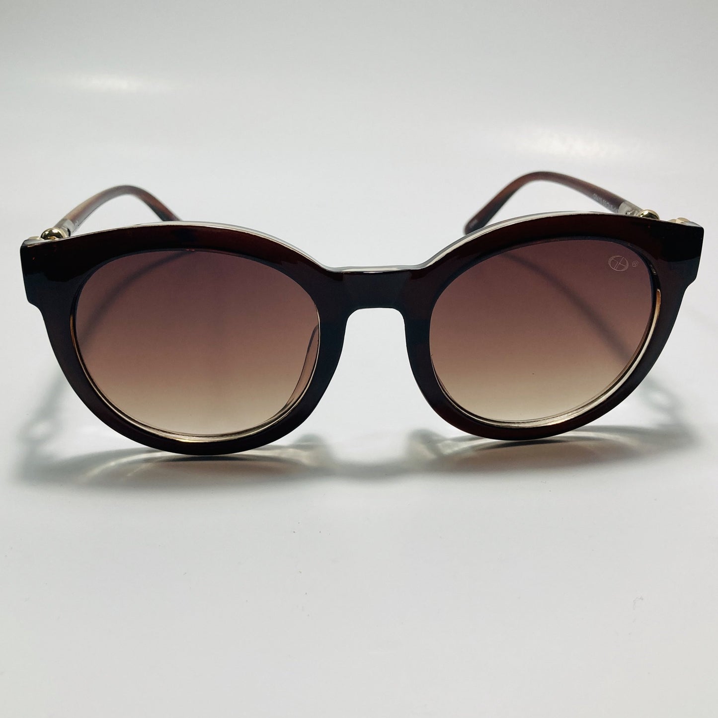 womens brown round sunglasses with brown lenses