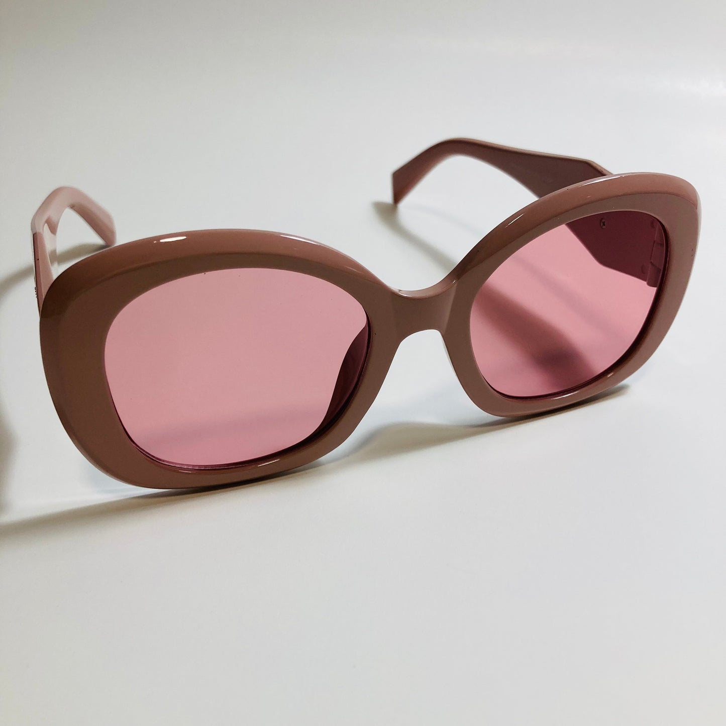 womens pink round sunglasses with pink lenses