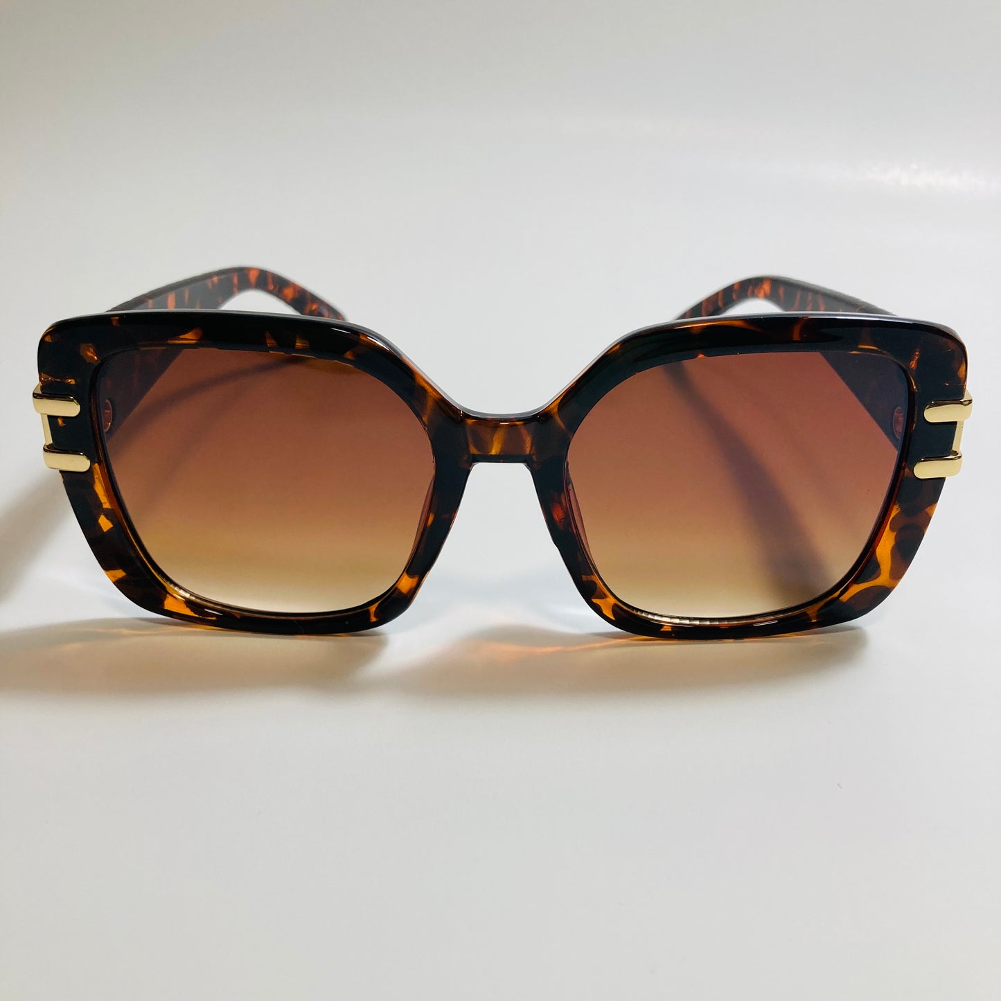 womens brown and gold oversize square sunglasses