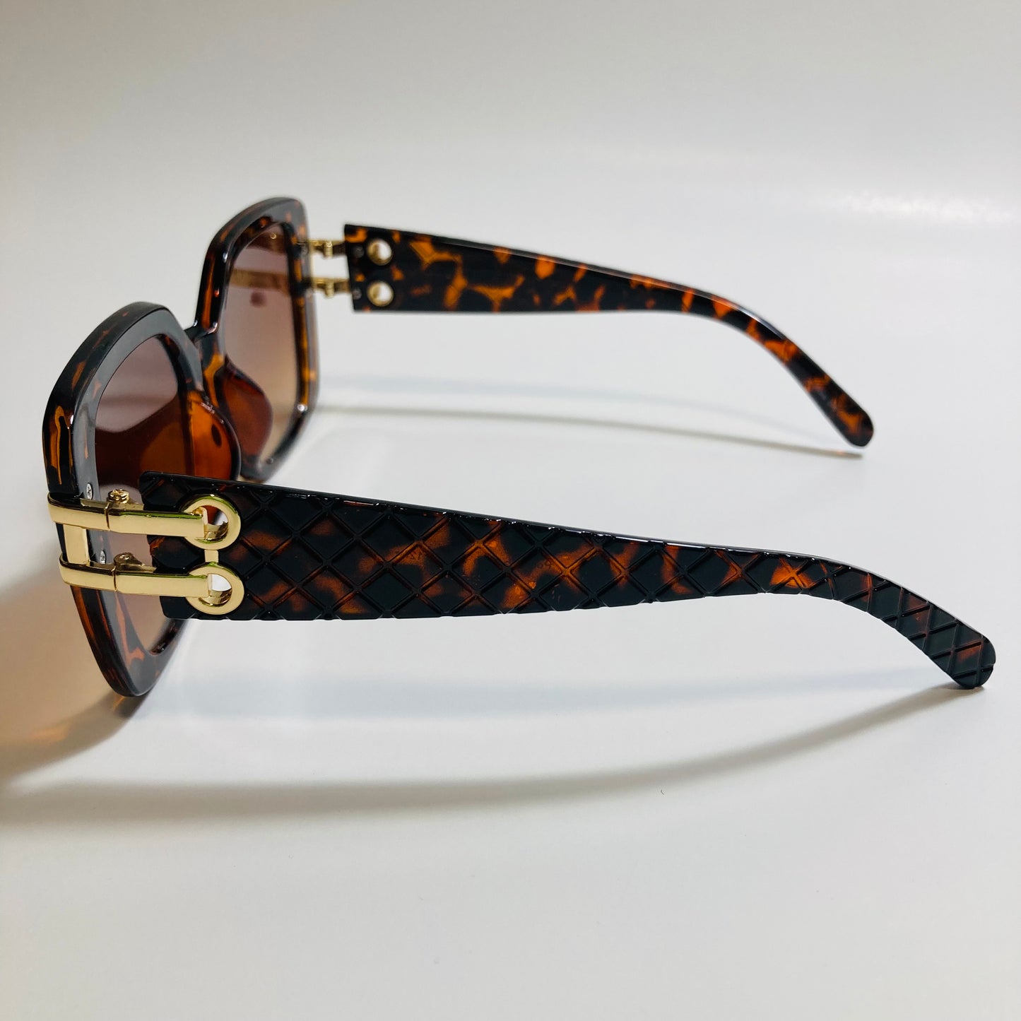 womens brown and gold oversize square sunglasses
