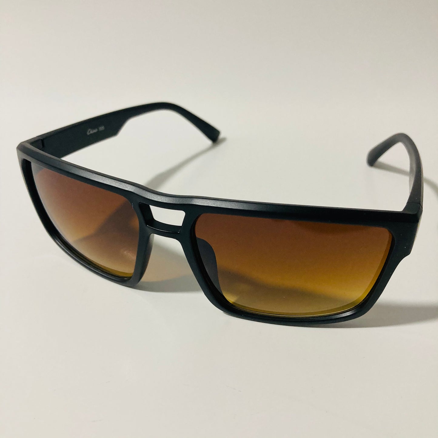 mens brown and black square sport sunglasses