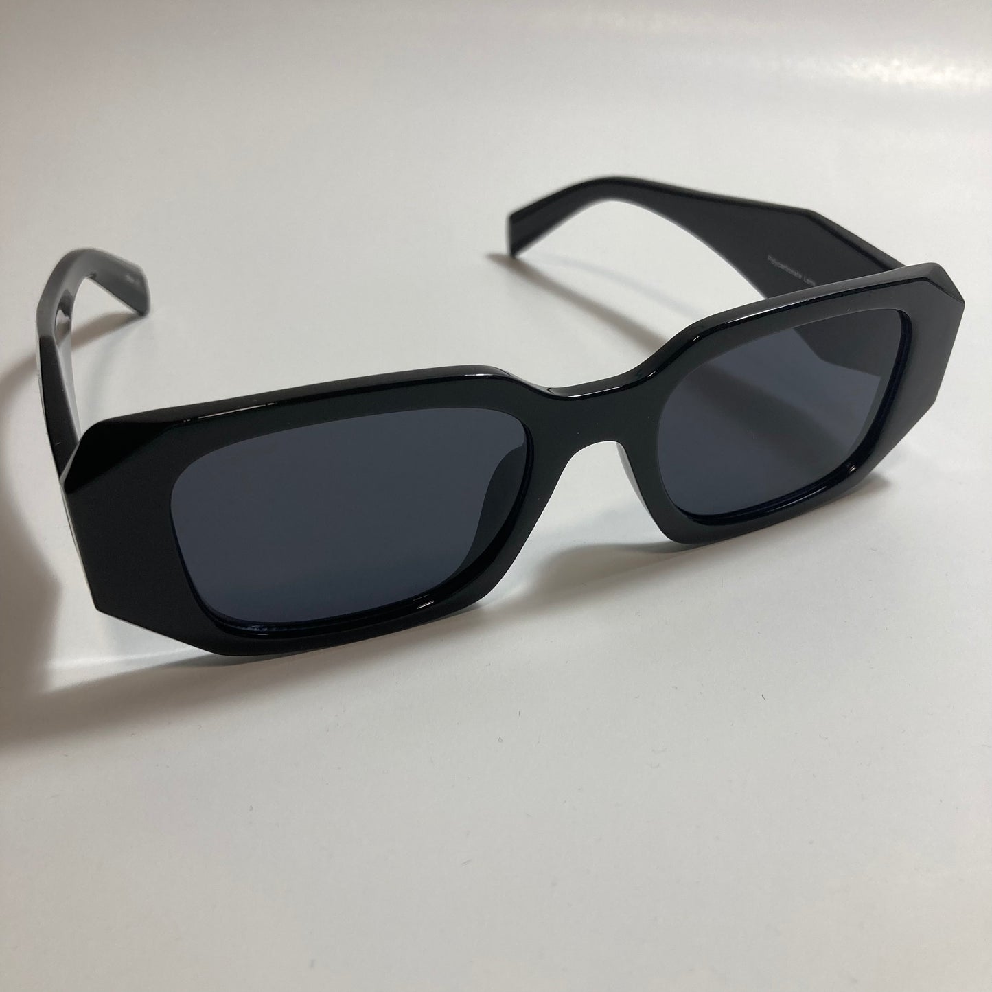 mens and womens black square sunglasses