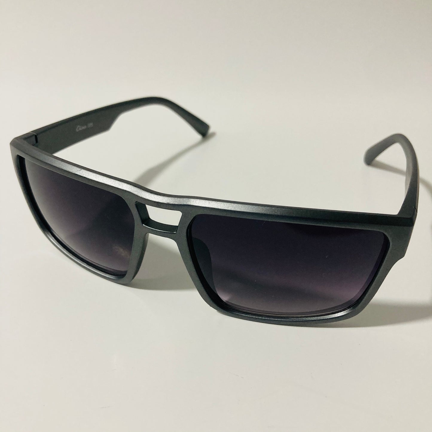 mens gray and black square sport sunglasses