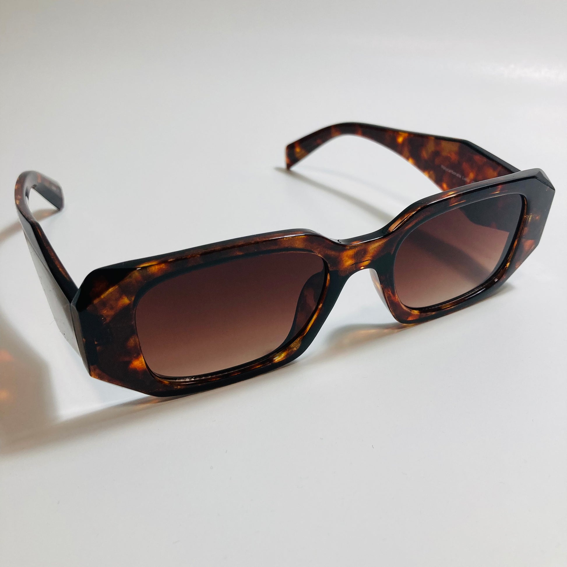 mens and womens brown square sunglasses
