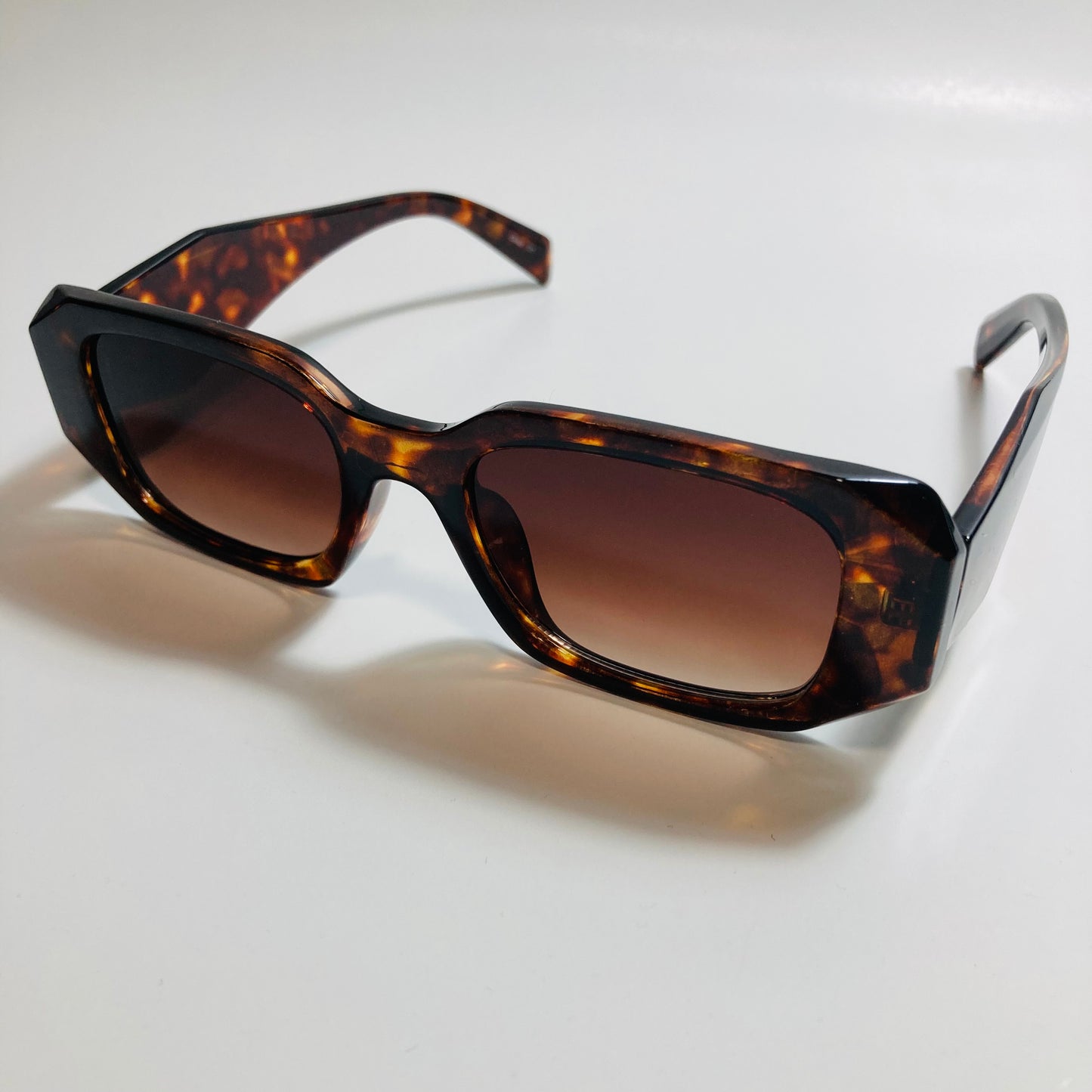 mens and womens brown square sunglasses