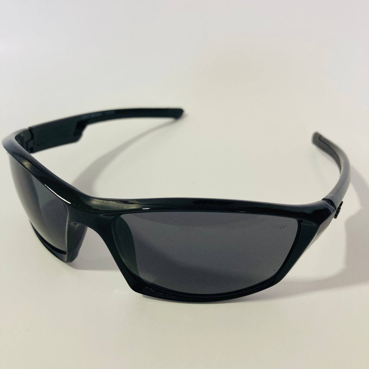 mens and womens black wrap around sunglasses