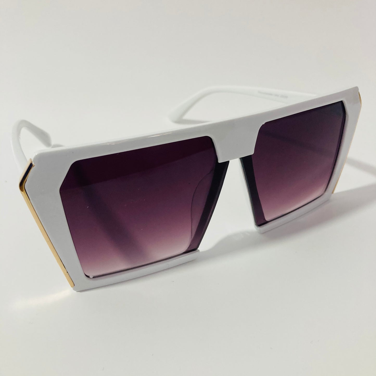 womens oversize white and black shield sunglasses