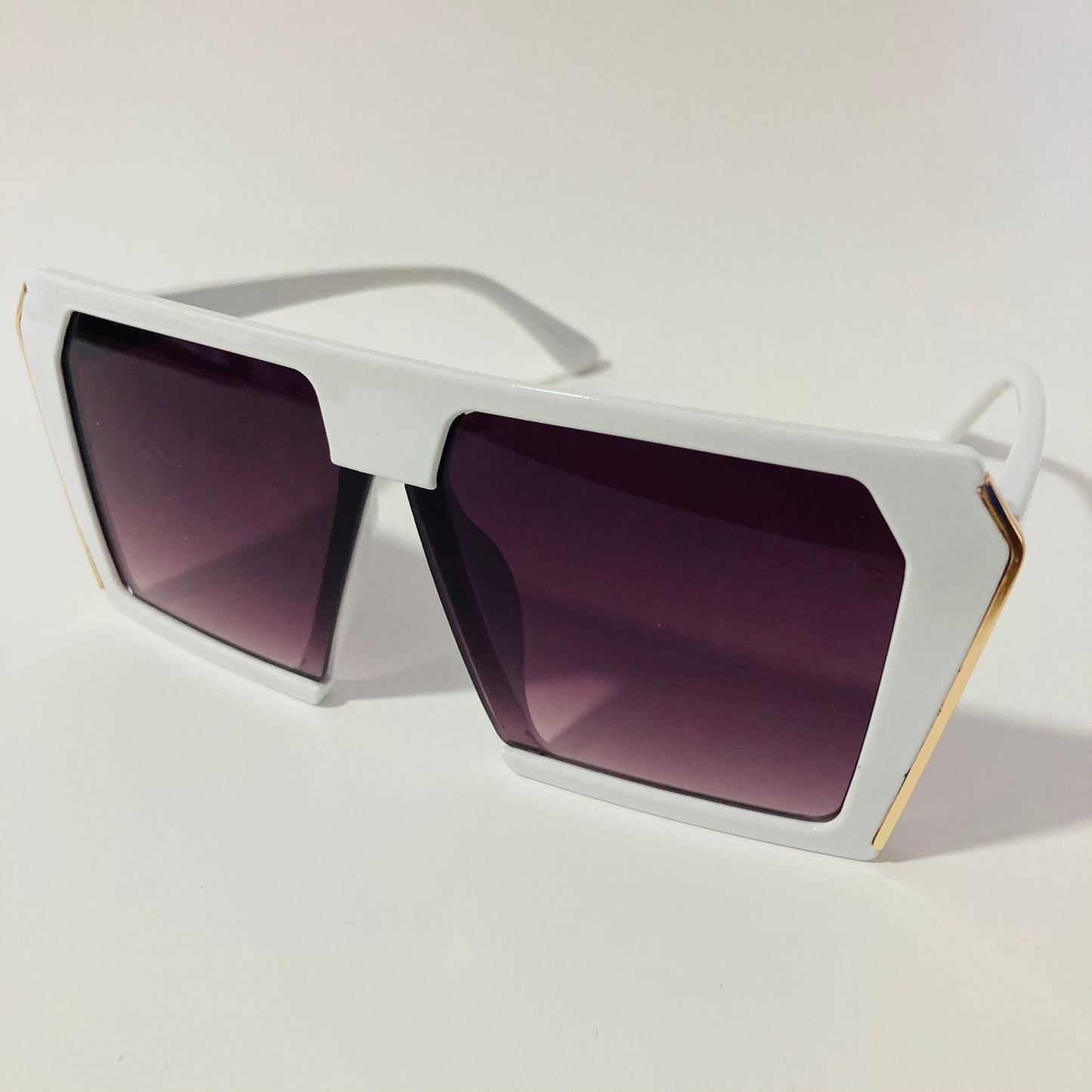 womens oversize white and black shield sunglasses