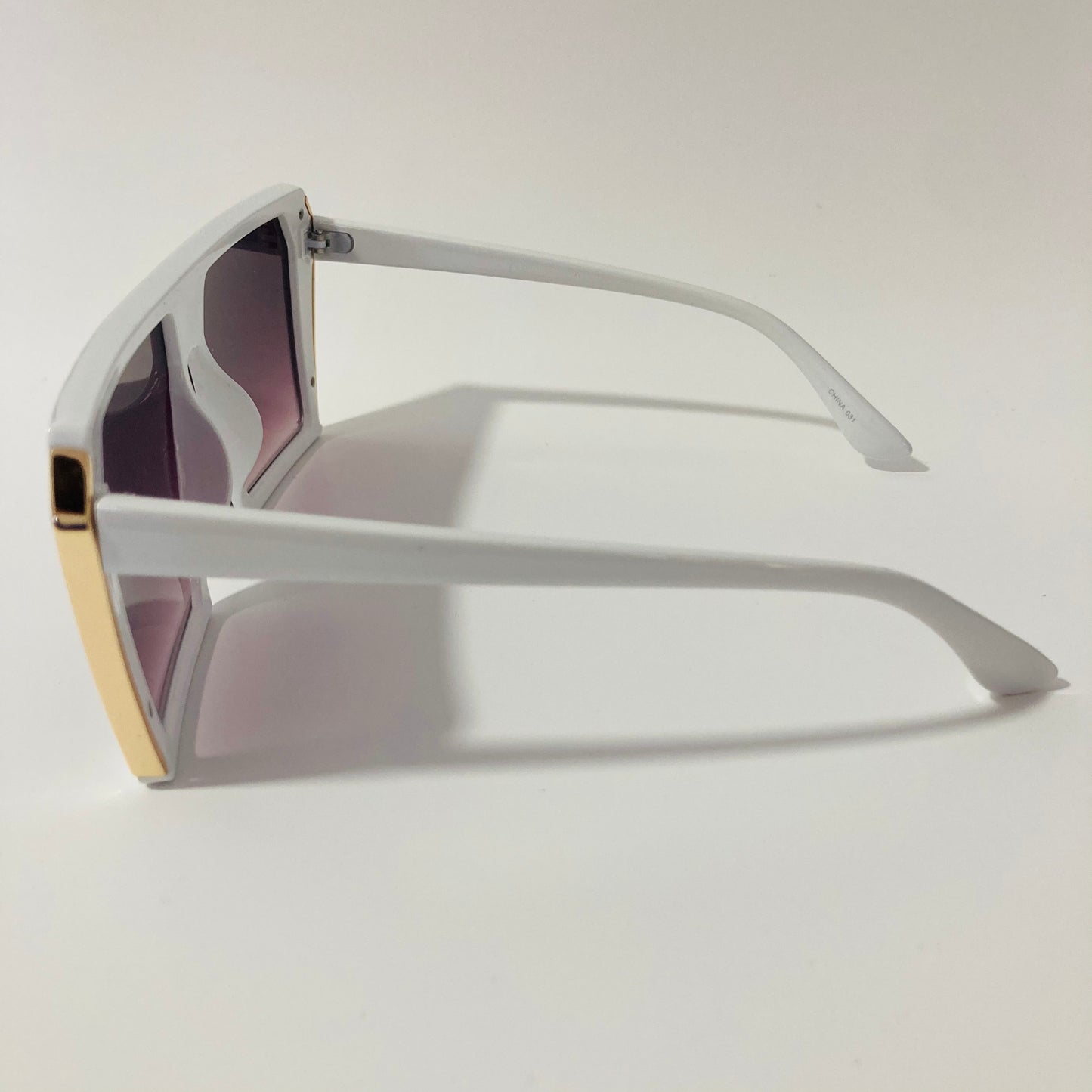 womens oversize white and black shield sunglasses