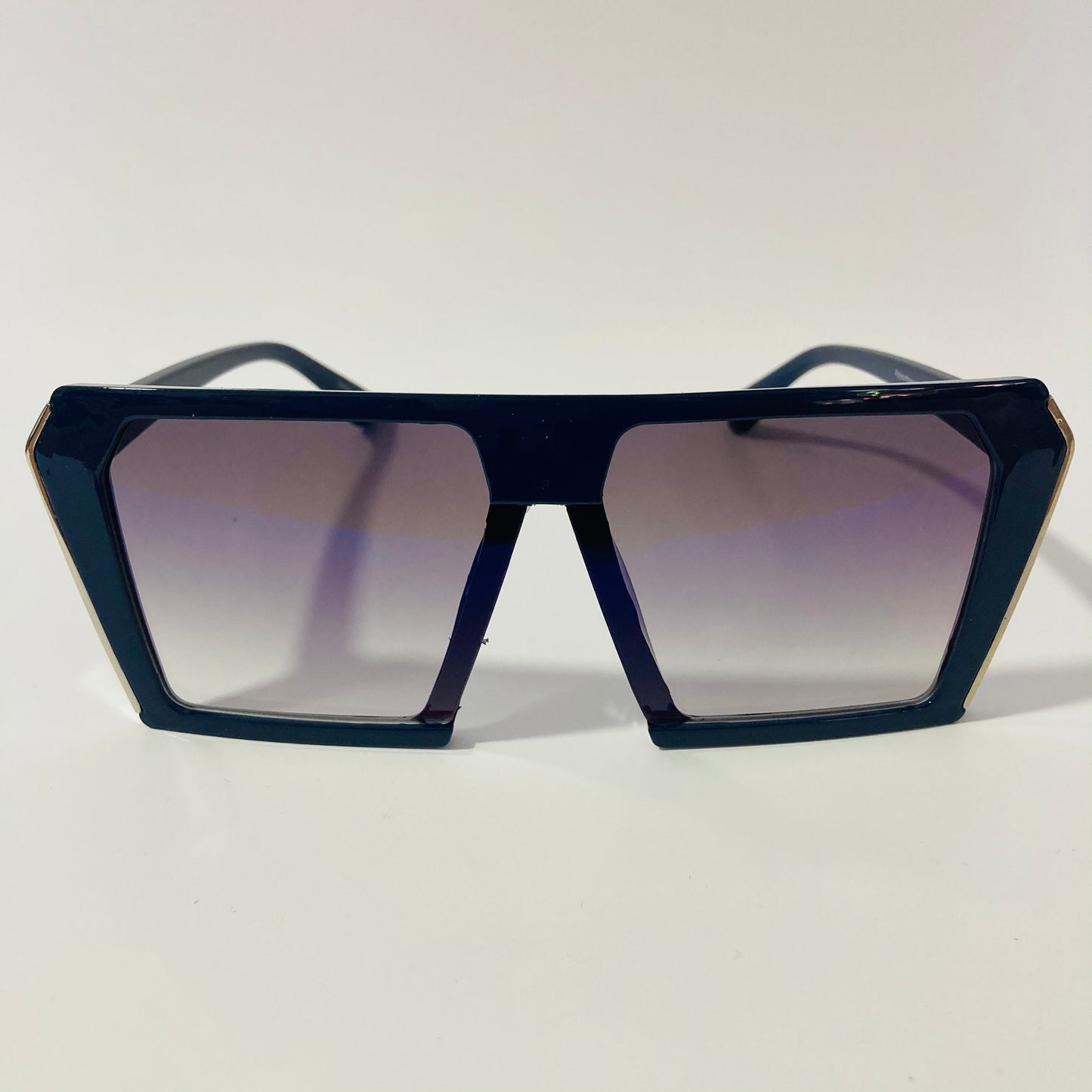 womens oversize blue and gray shield sunglasses