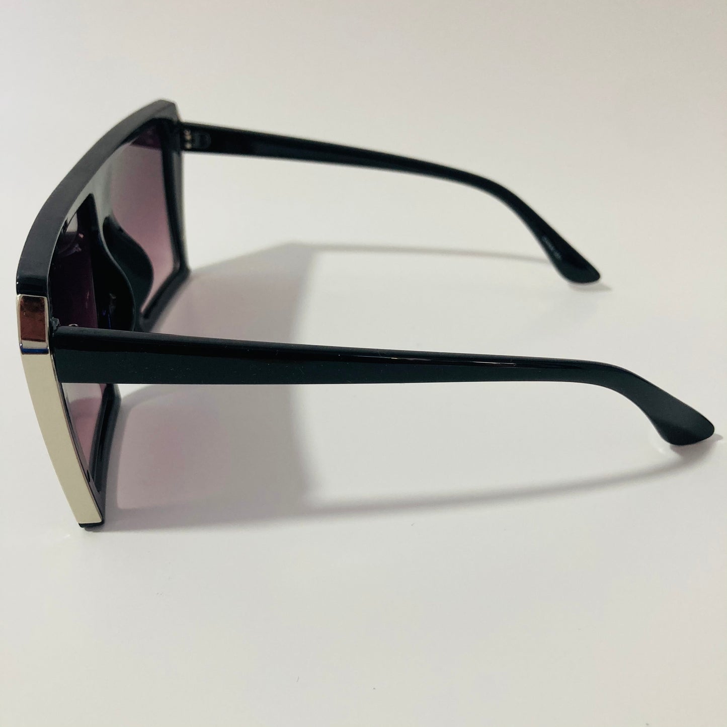 womens oversize black and gray shield sunglasses