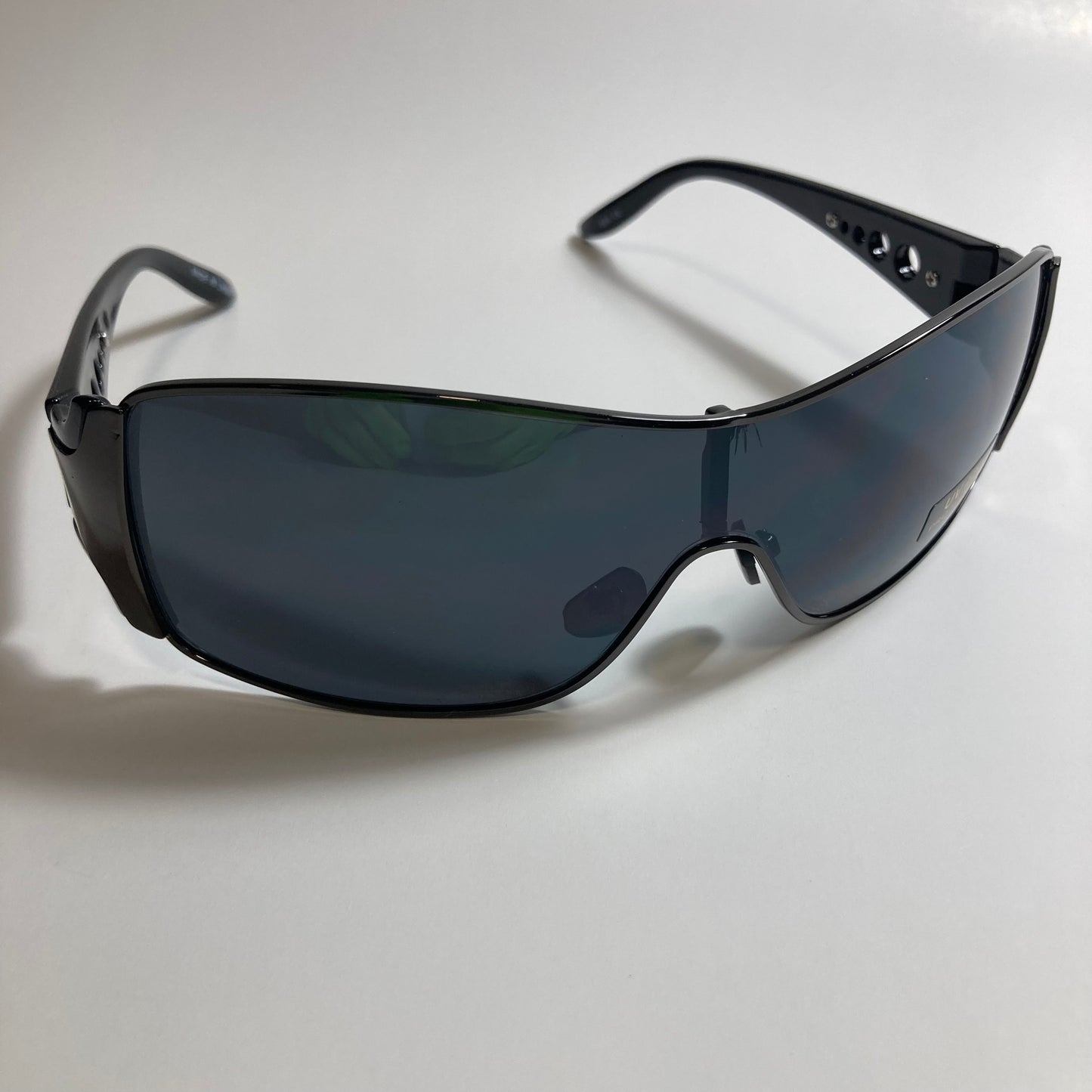 womens black shield y2k sunglasses