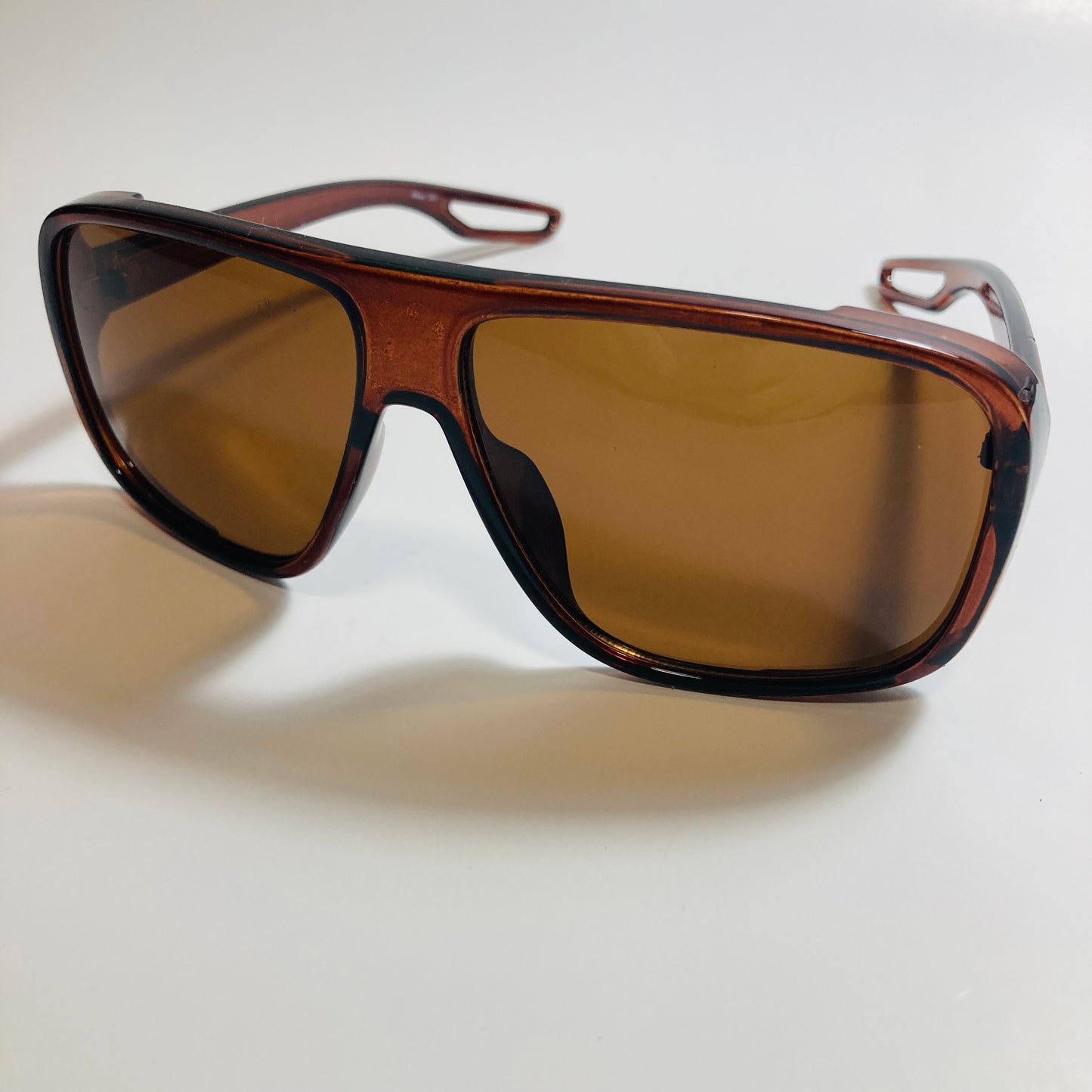 mens and womens brown square sunglasses