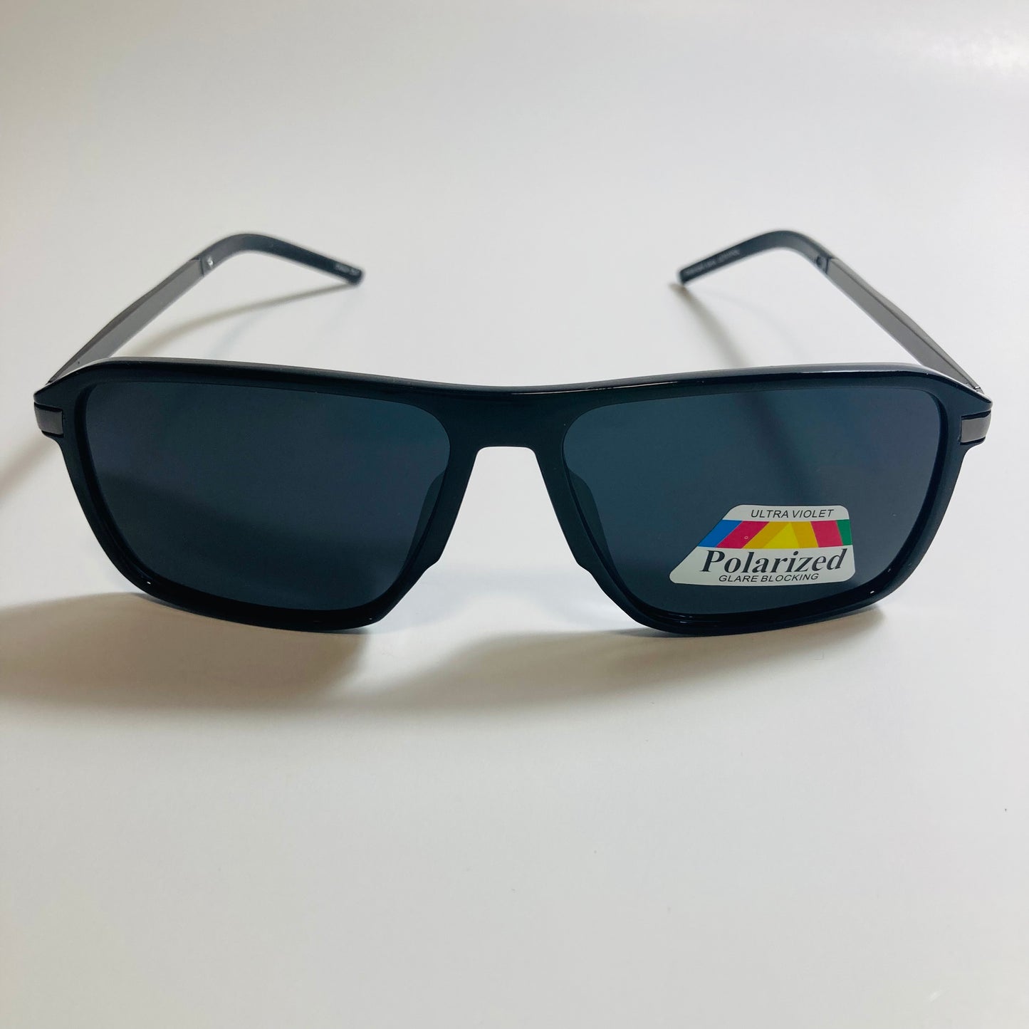 mens black square polarized sunglasses