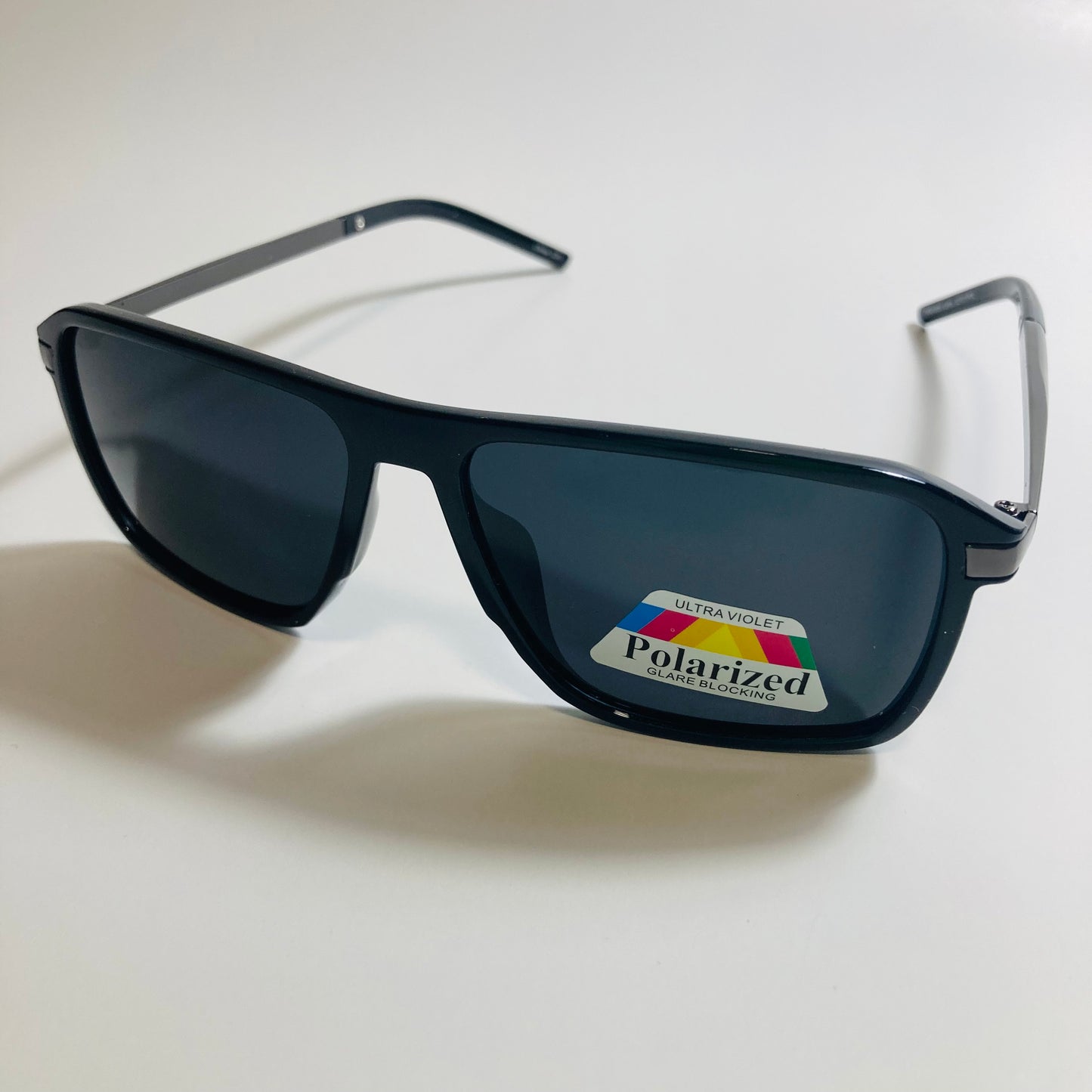 mens black square polarized sunglasses