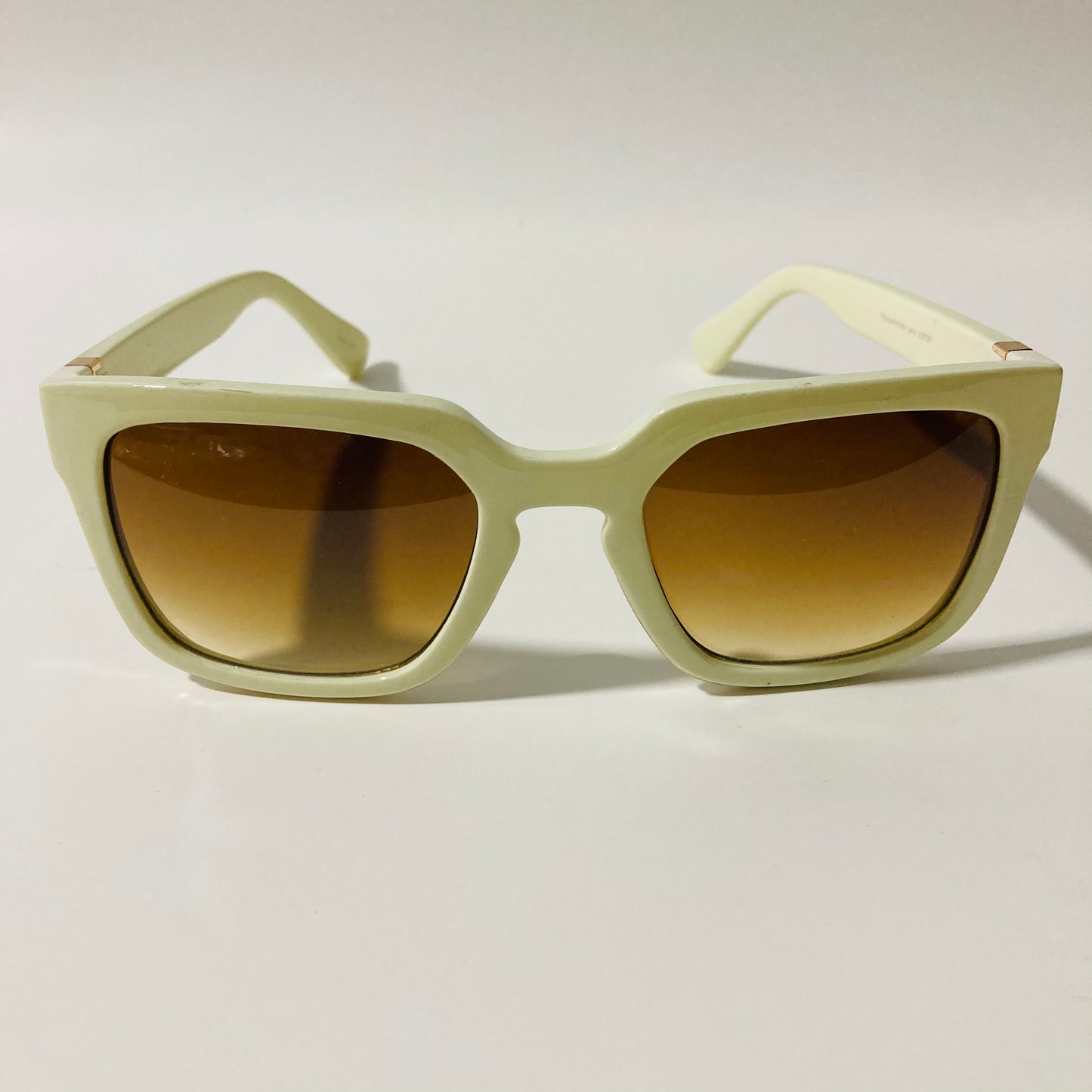 mens and womens white and brown square sunglasses
