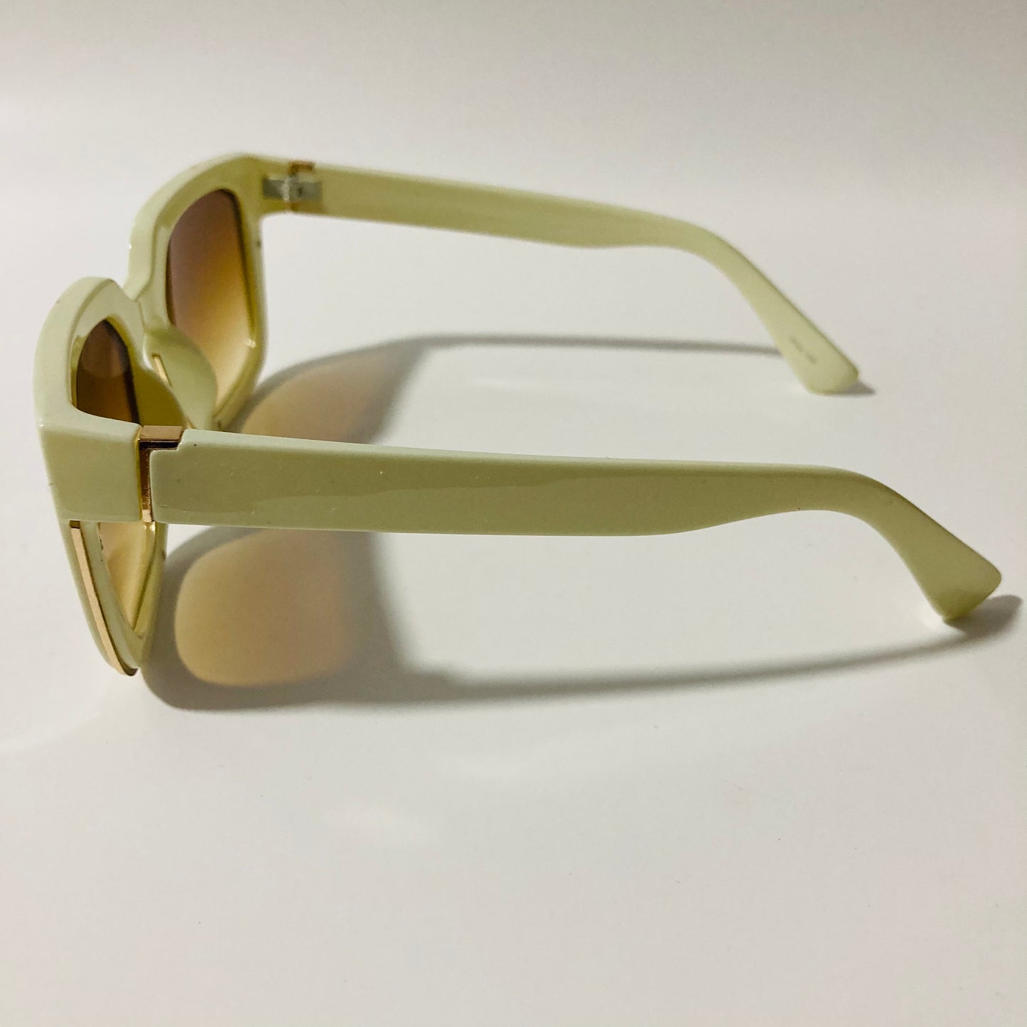 mens and womens white and brown square sunglasses