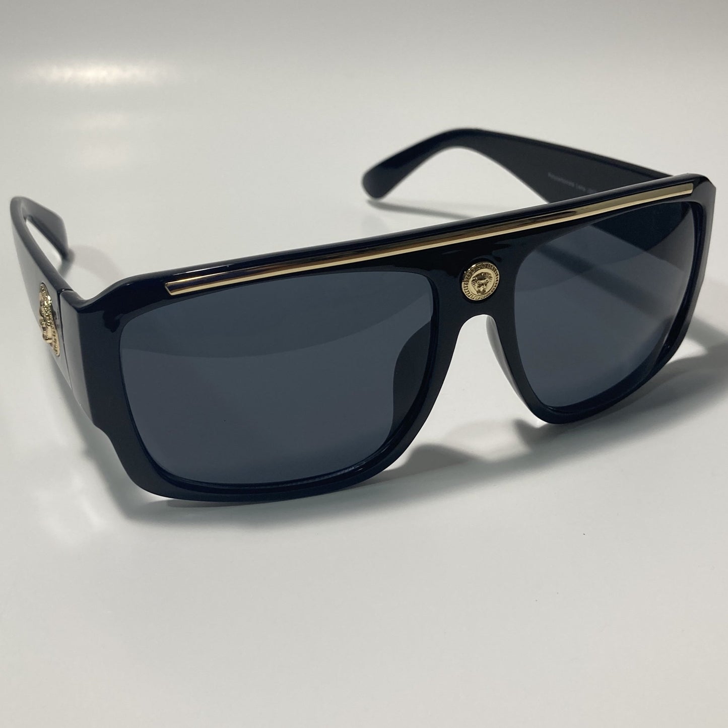 mens and womens black square sunglasses