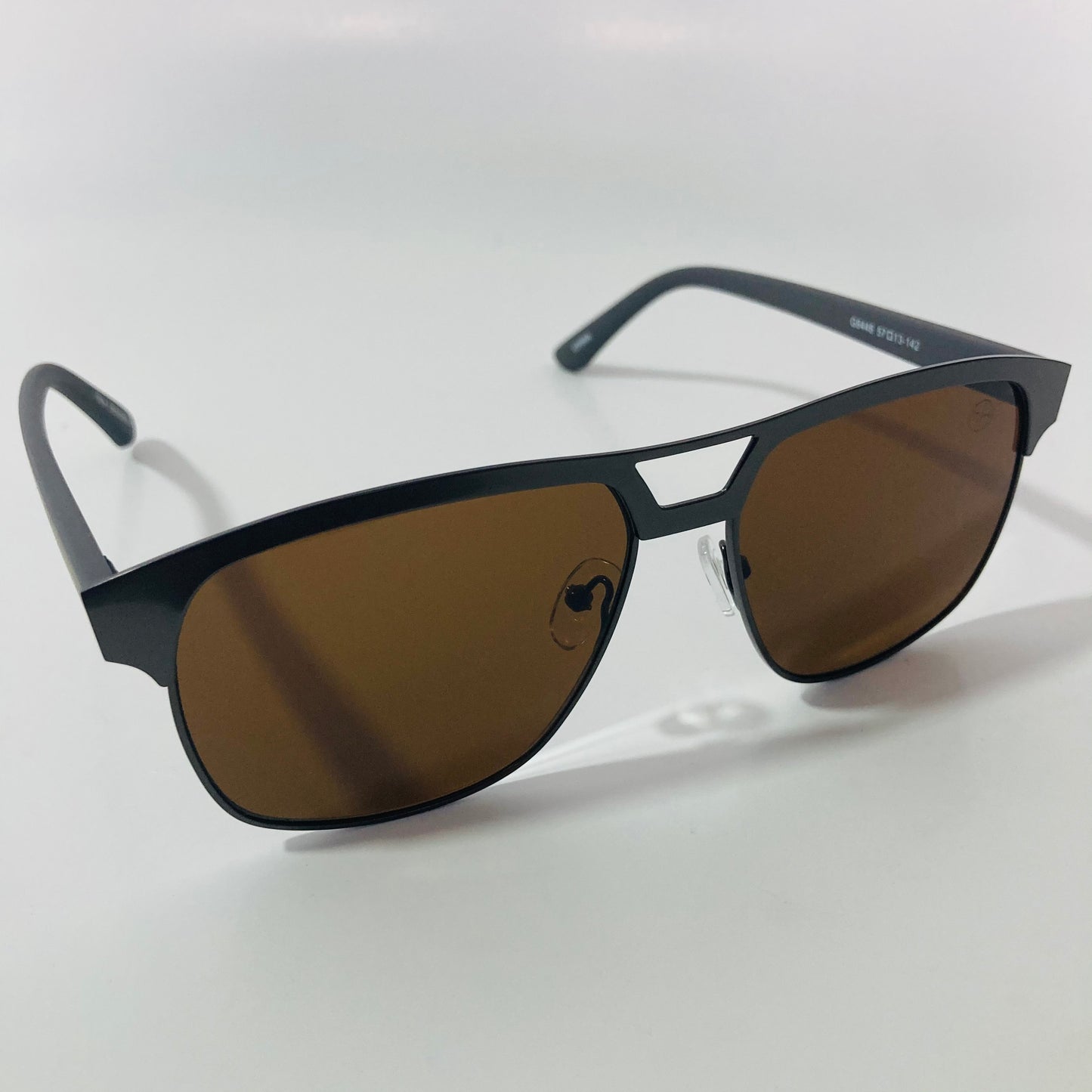 mens black and brown square aviator sunglasses