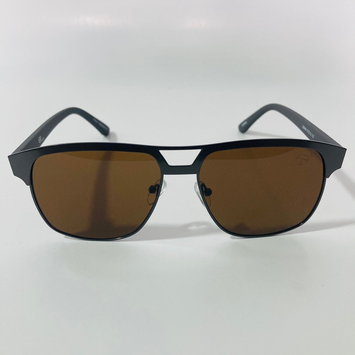 mens black and brown square aviator sunglasses