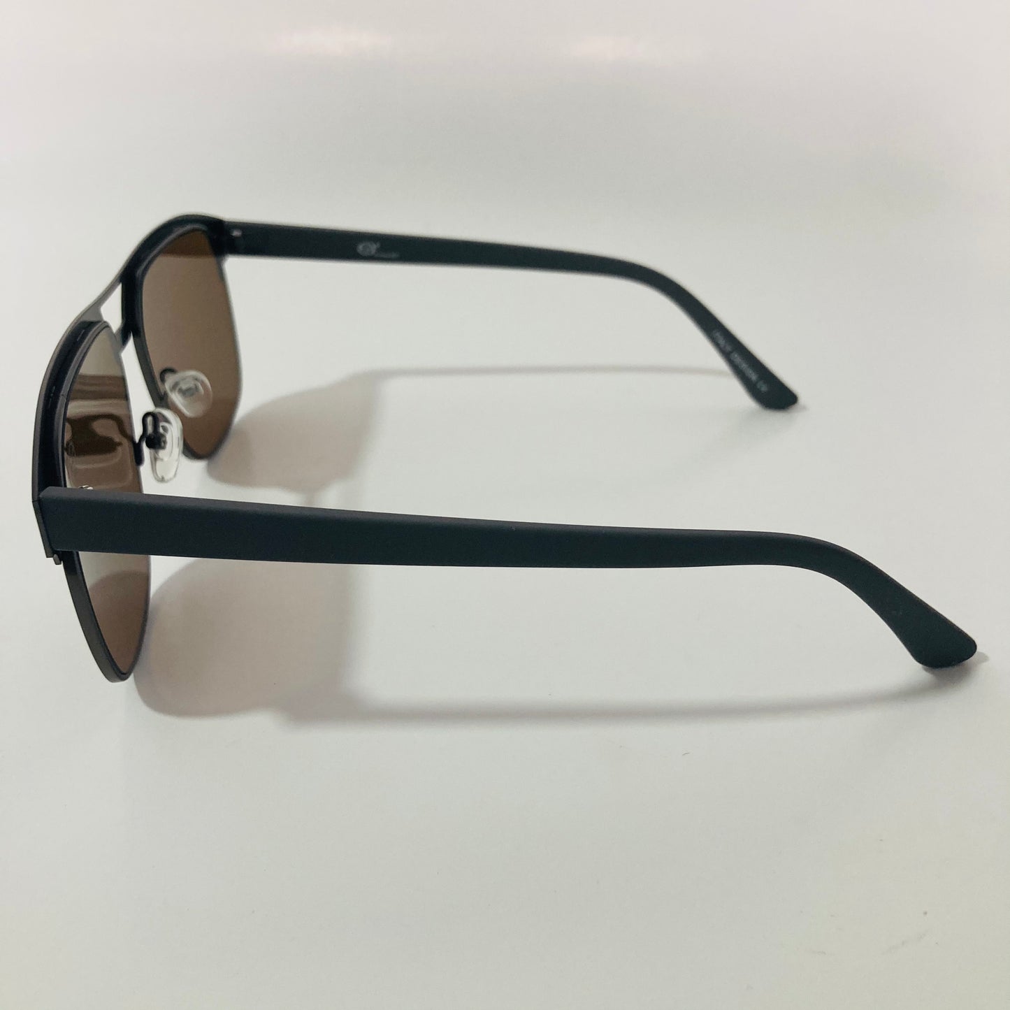 mens black and brown square aviator sunglasses