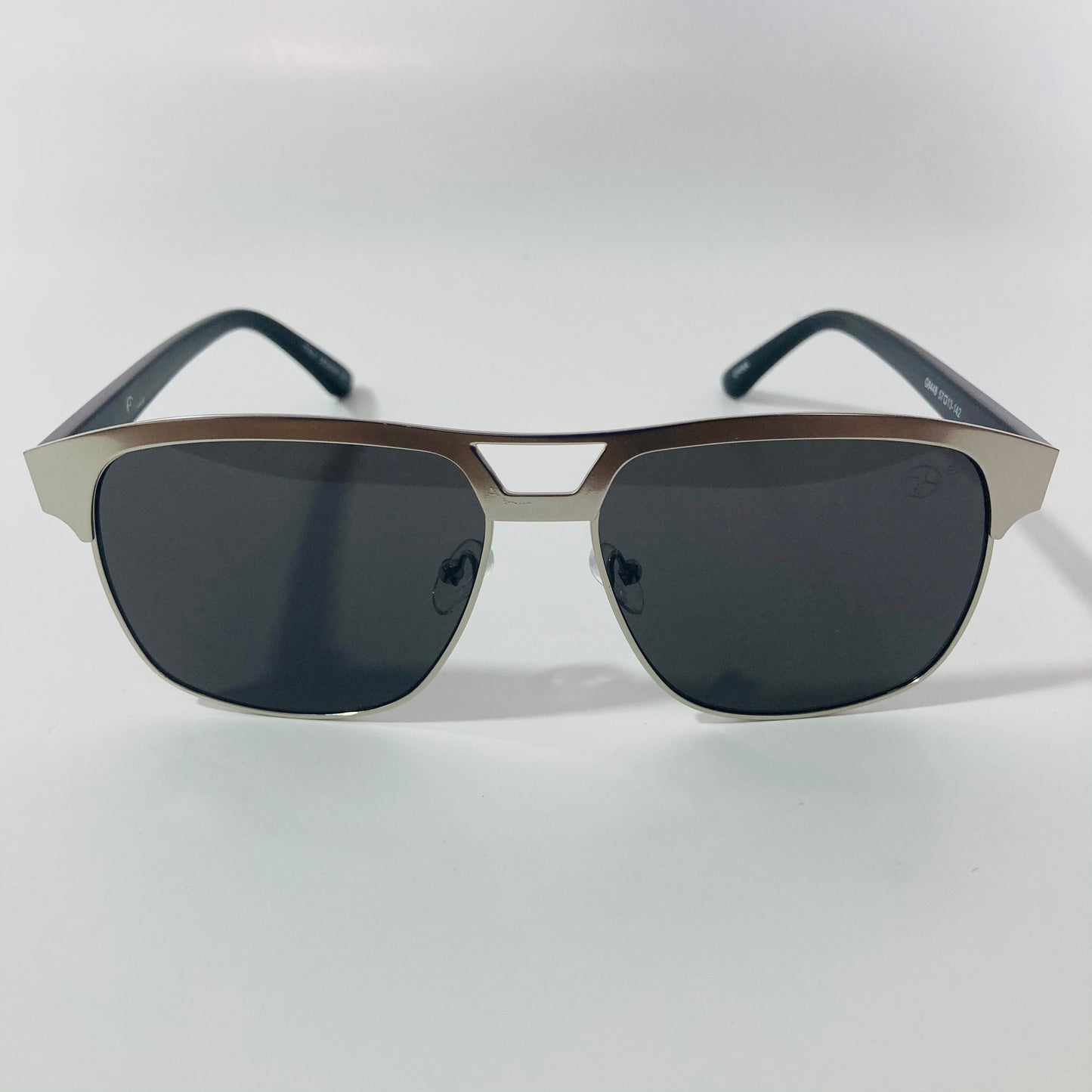 mens black and silver square aviator sunglasses