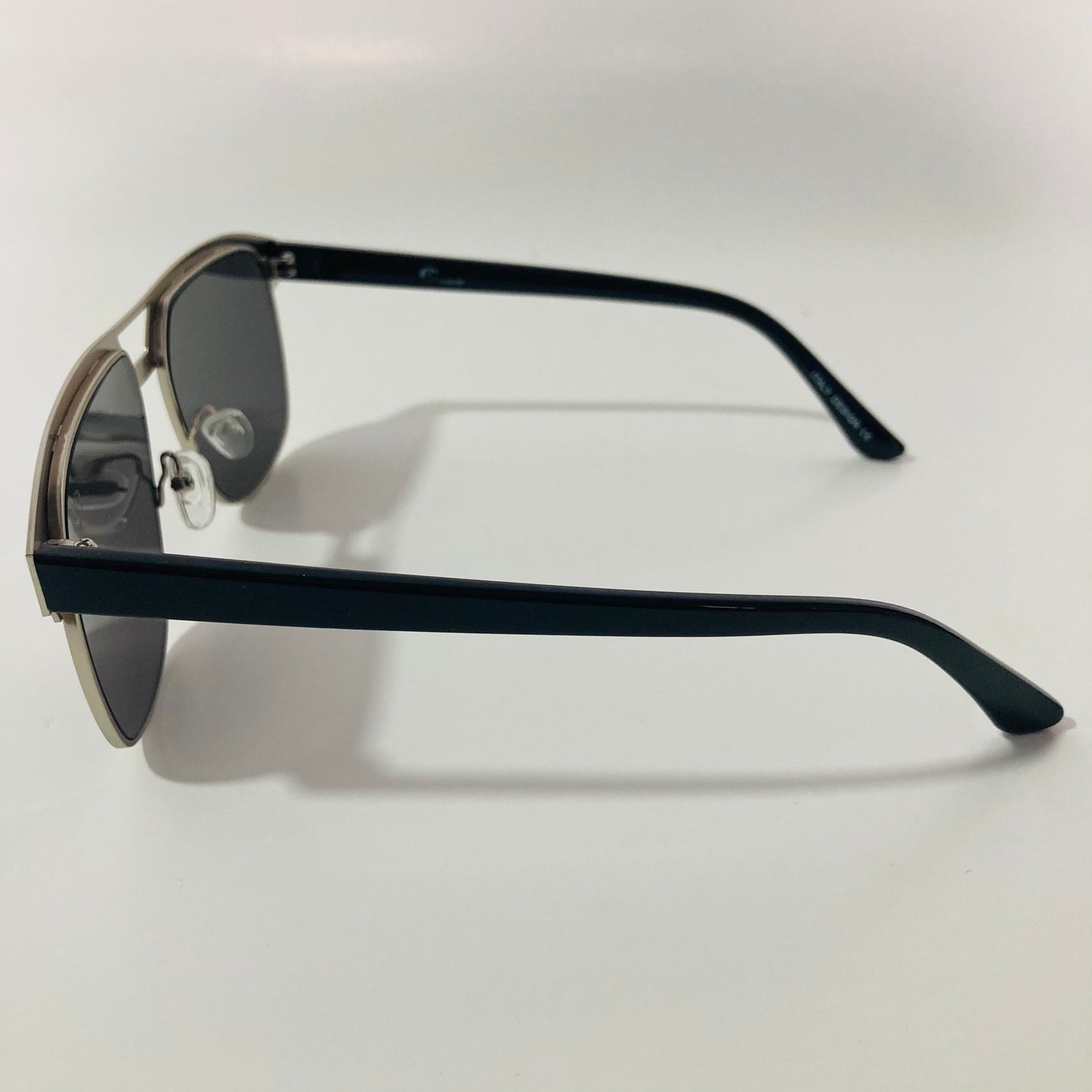 mens black and silver square aviator sunglasses
